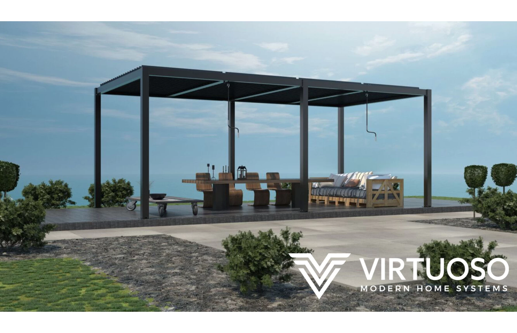 Pergola X Bioclimatica, Pavilion 3x4x2.5metri cu LED , Premium, Aluminiu, Ofertă limitata