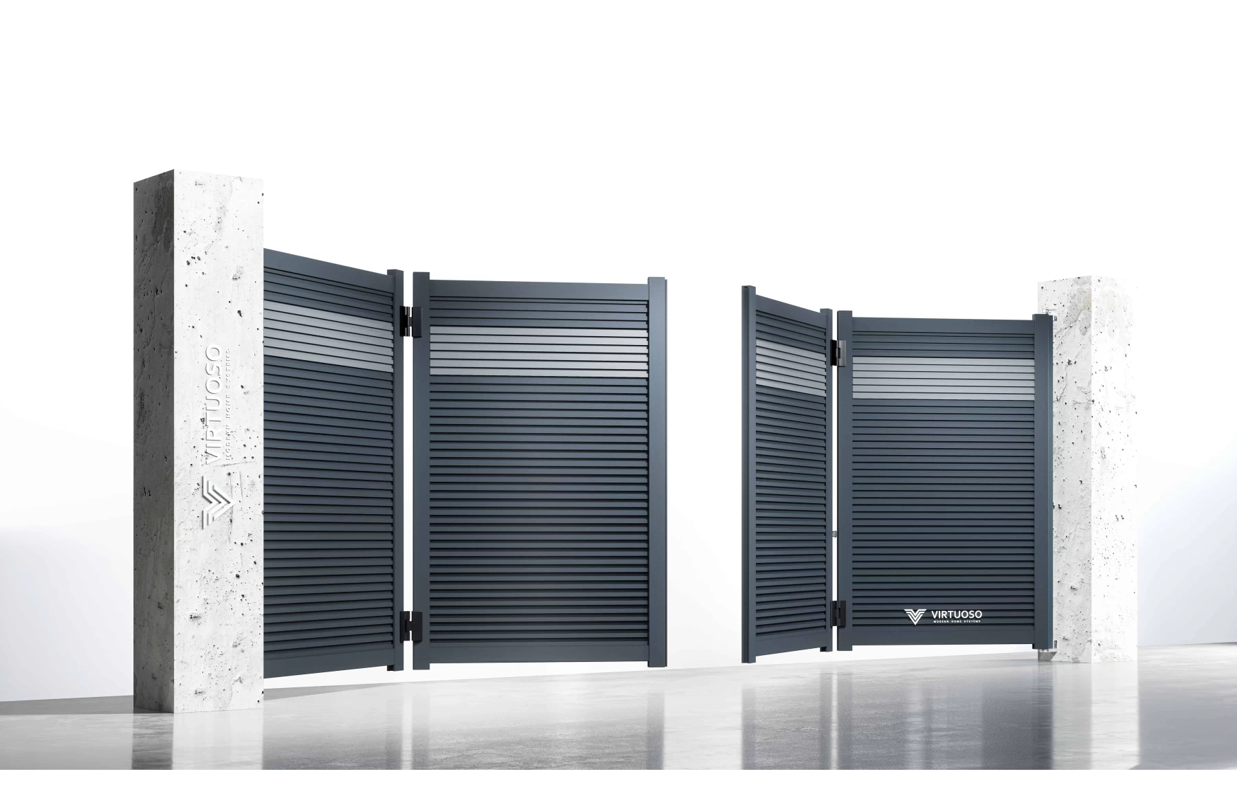 Poarta bi-fold articulata, Tron, Aluminiu