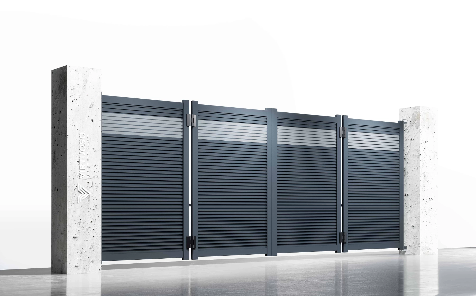 Poarta bi-fold articulata, Tron, Aluminiu