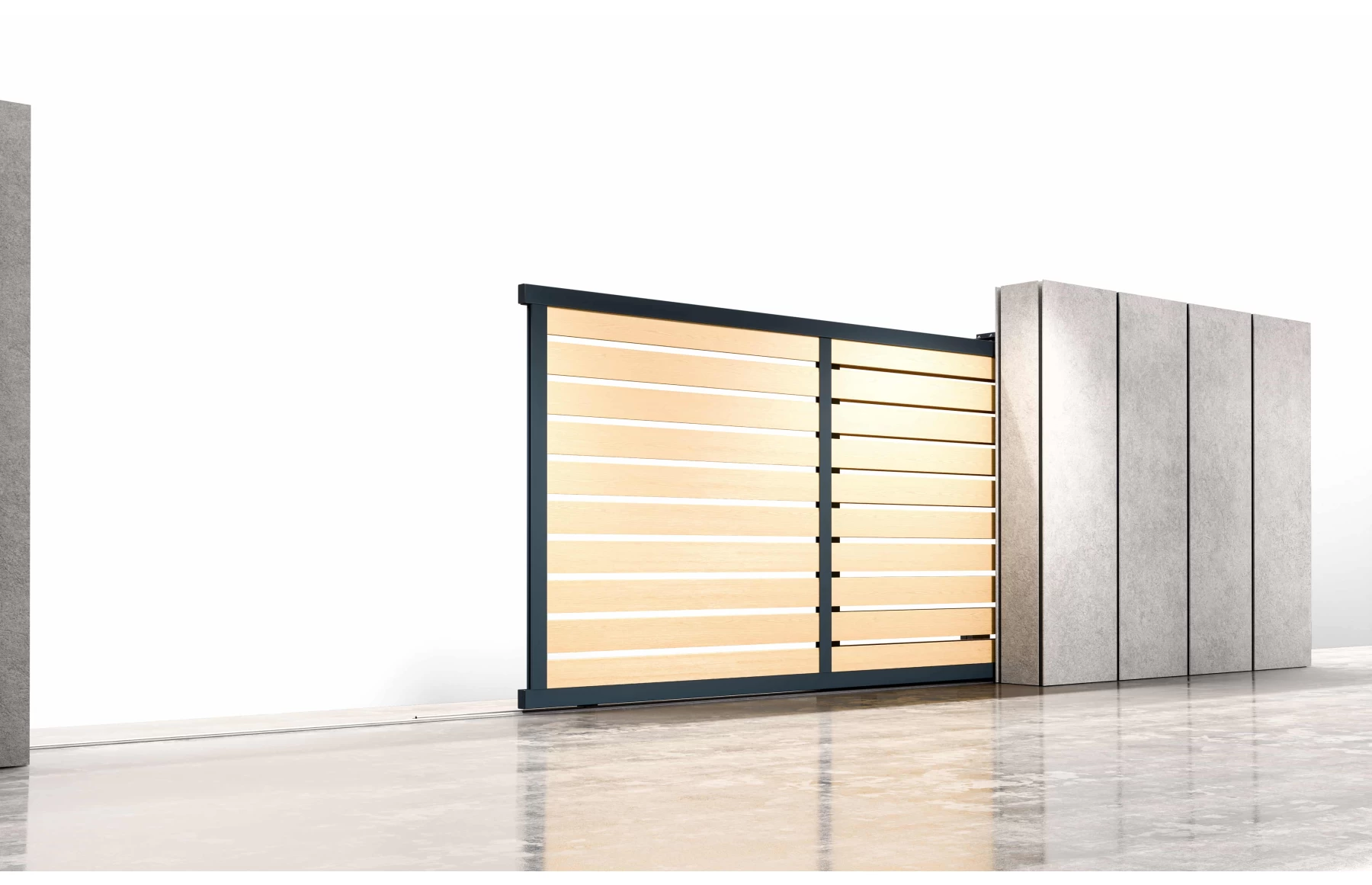 Poarta armonica telescopica, Ares, WPC, Light Wood