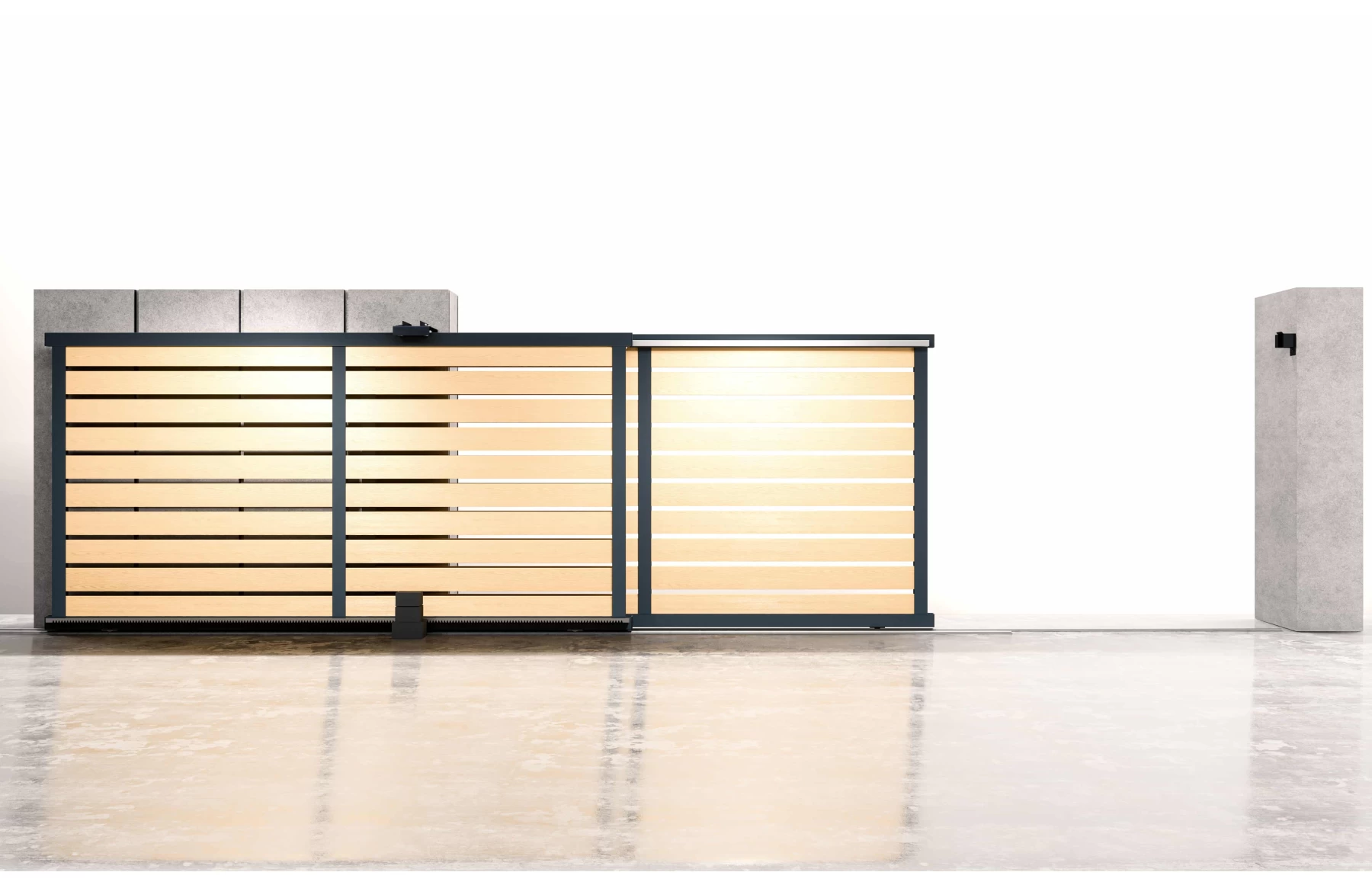 Poarta armonica telescopica, Ares, WPC, Light Wood