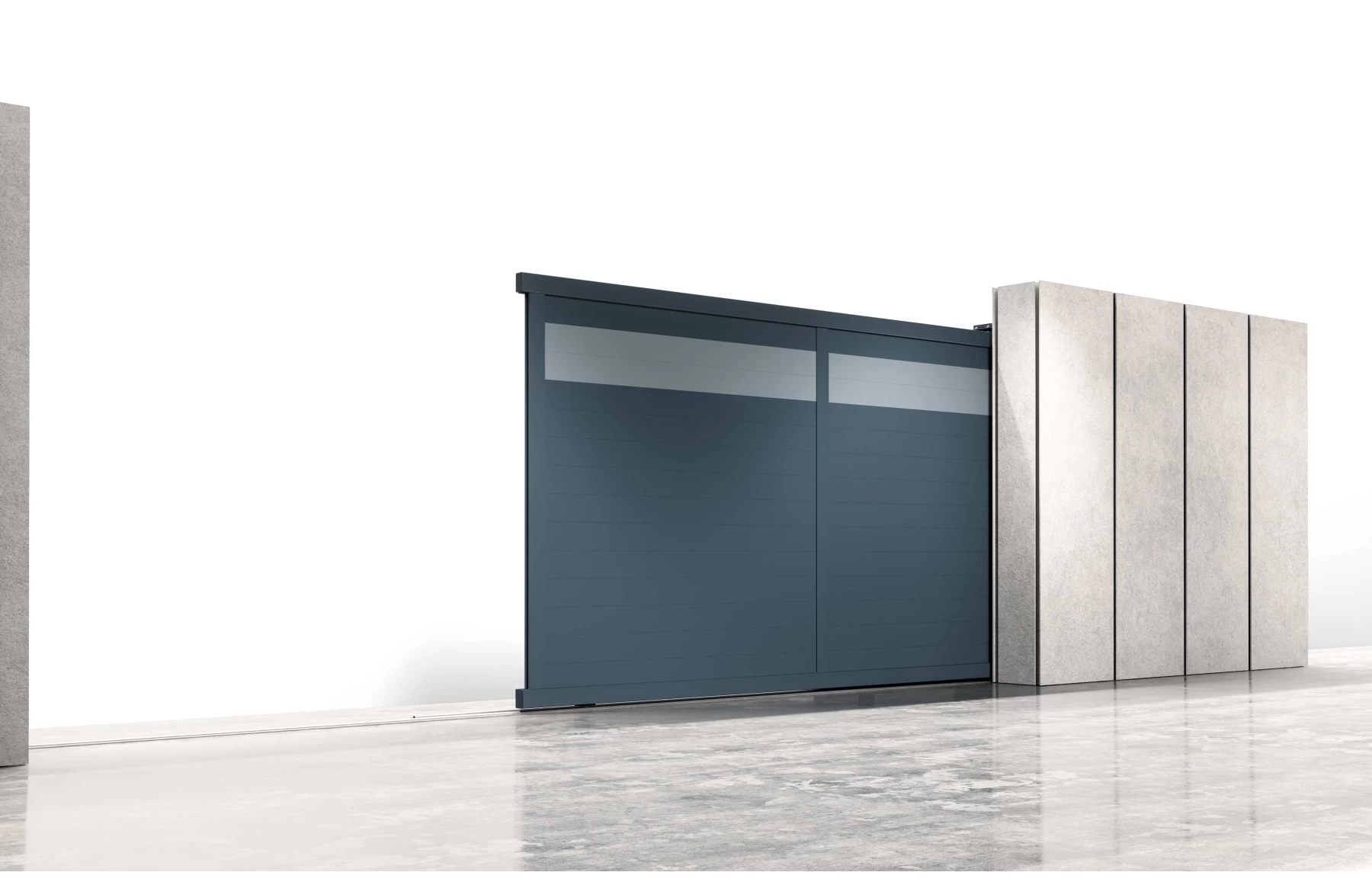 Poarta armonica telescopica, Tron, Aluminiu