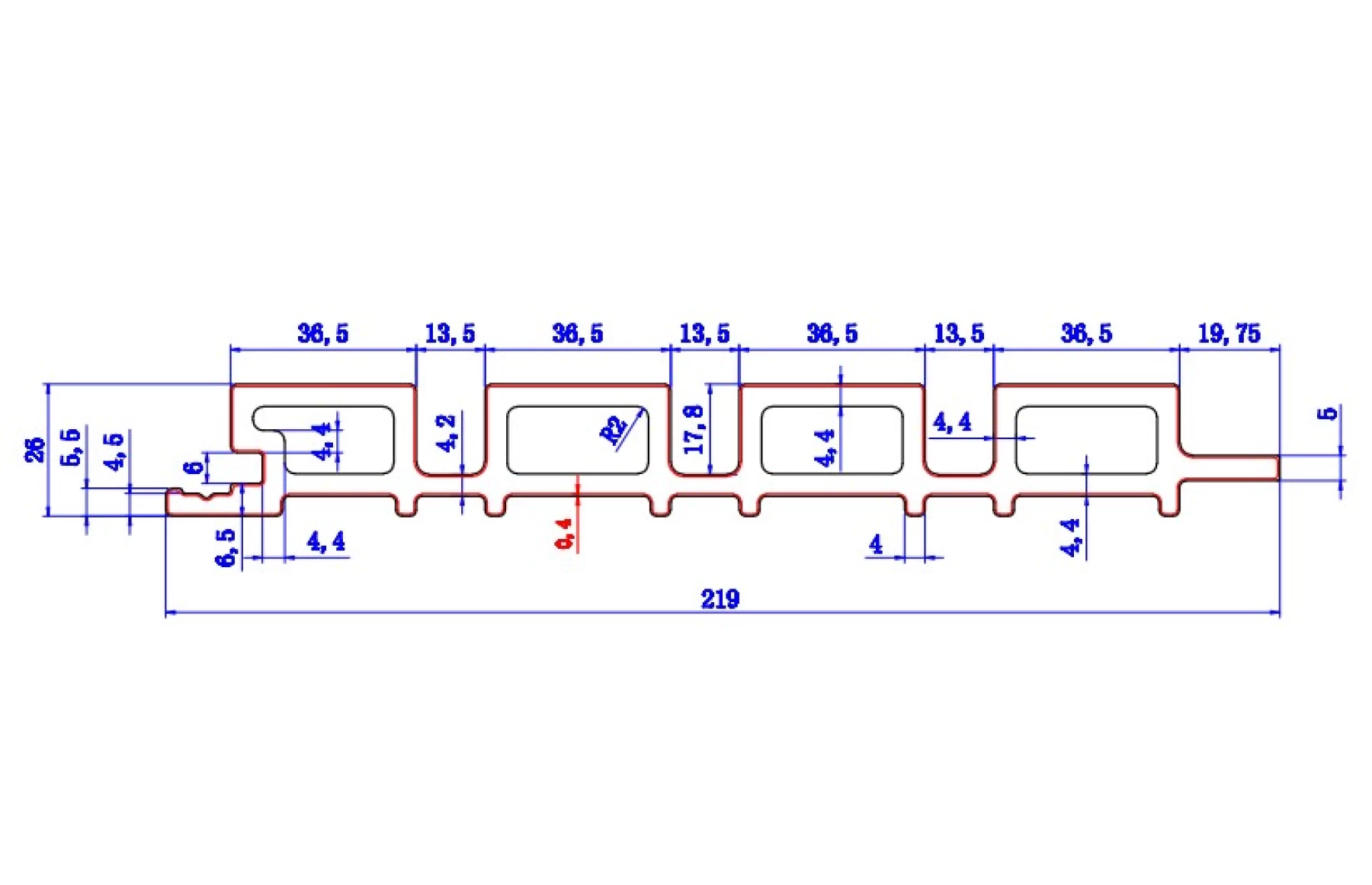 Riflaj canelat Virtuoso WPC gri deschis , Dimensiune: 219x26mm, Lungime: 3600mm, Eleganță și Protecție pentru Spațiile Exterioare