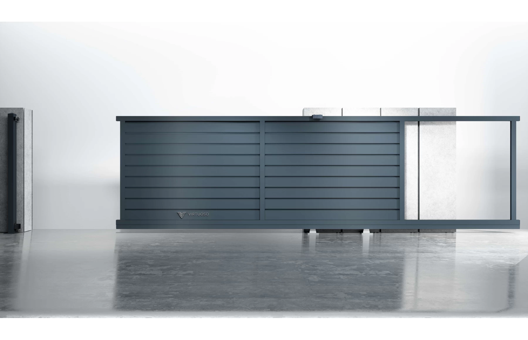 Poarta autoportanta metalica din aluminiu, poarta in consola, model Sfinx