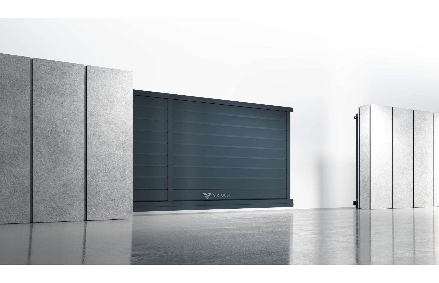 Poarta autoportanta metalica din aluminiu, poarta in consola, model Sfinx