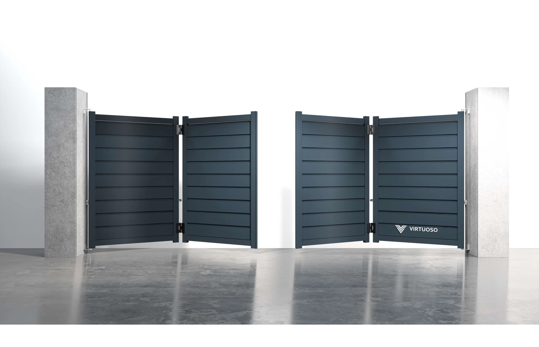 Poarta bi-fold articulata metalica din aluminiu, model Sfinx