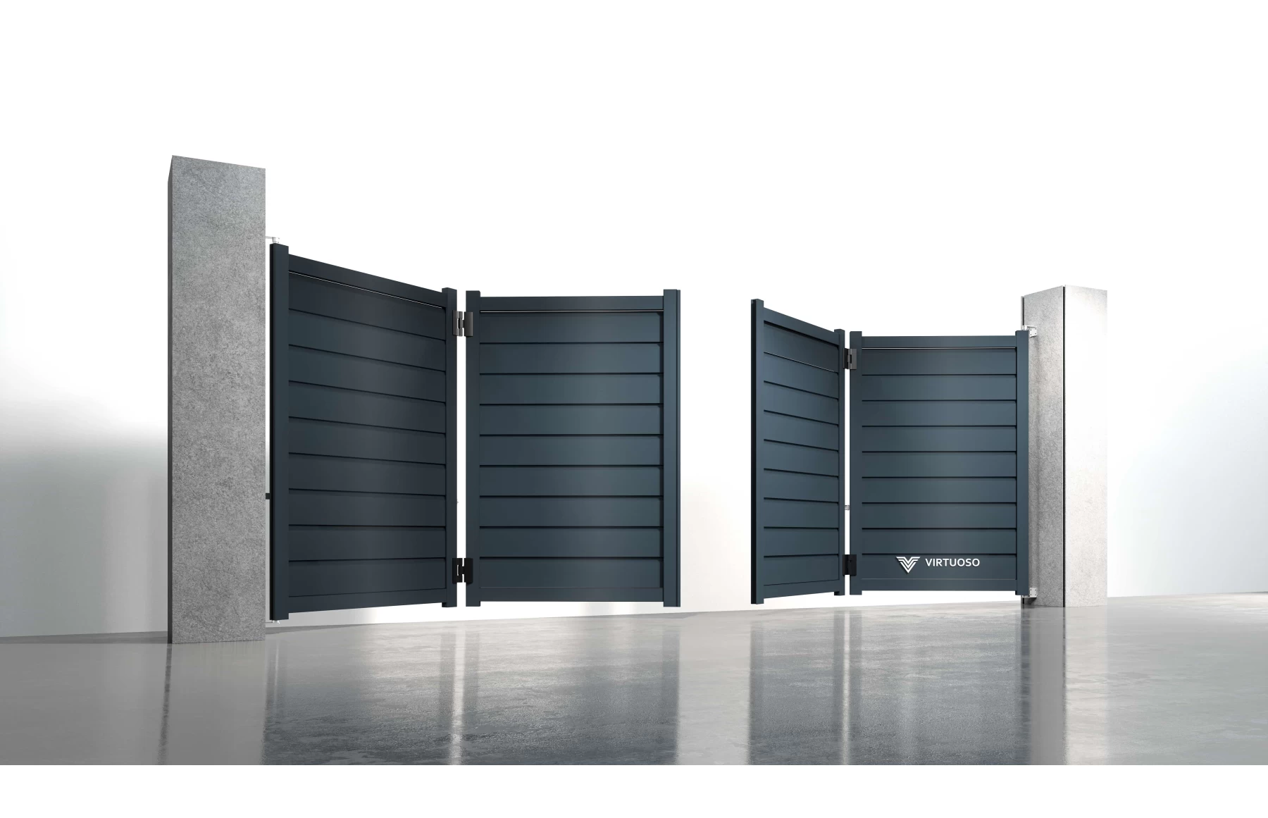 Poarta bi-fold articulata metalica din aluminiu, model Sfinx