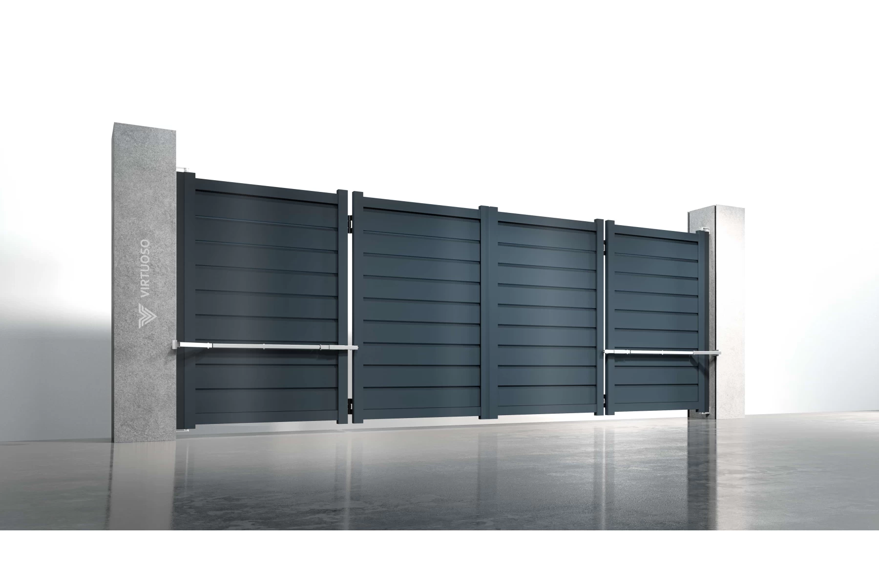 Poarta bi-fold articulata metalica din aluminiu, model Sfinx