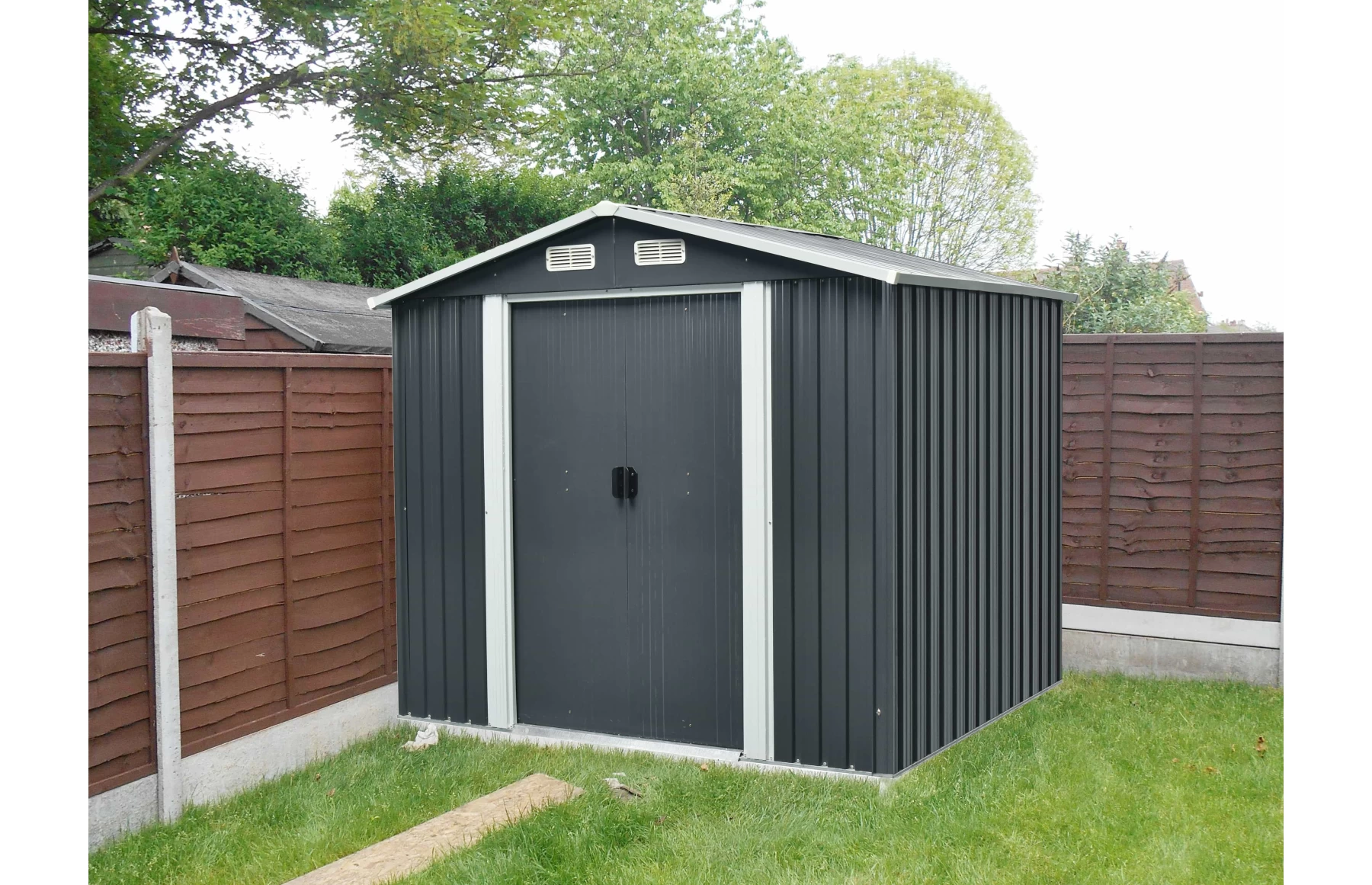 Magazie tip casuta depozitare gradina EasyBox 4m2, casuta depozitare unelte, Basic, Otel zincat