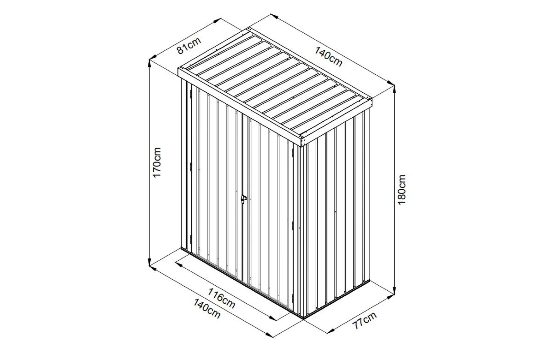 Magazie dulap depozitare gradina GoodBox, casuta depozitare unelte, Basic, Otel zincat