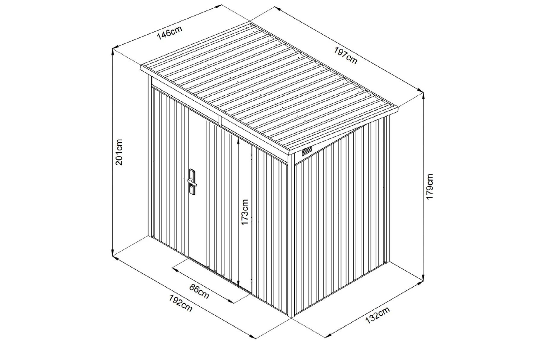 Magazie depozitare gradina SkyBox, casuta depozitare unelte, Premium, Otel zincat