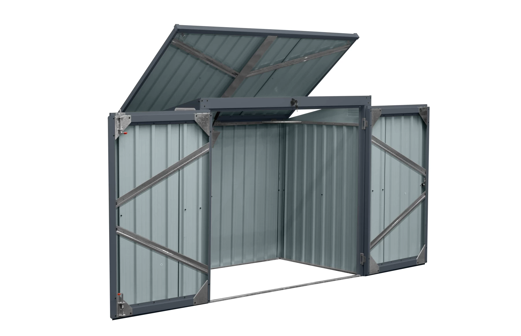 Magazie depozitare tomberoane gunoi Smartbin, depozitare pubela gunoi, Basic, Otel zincat