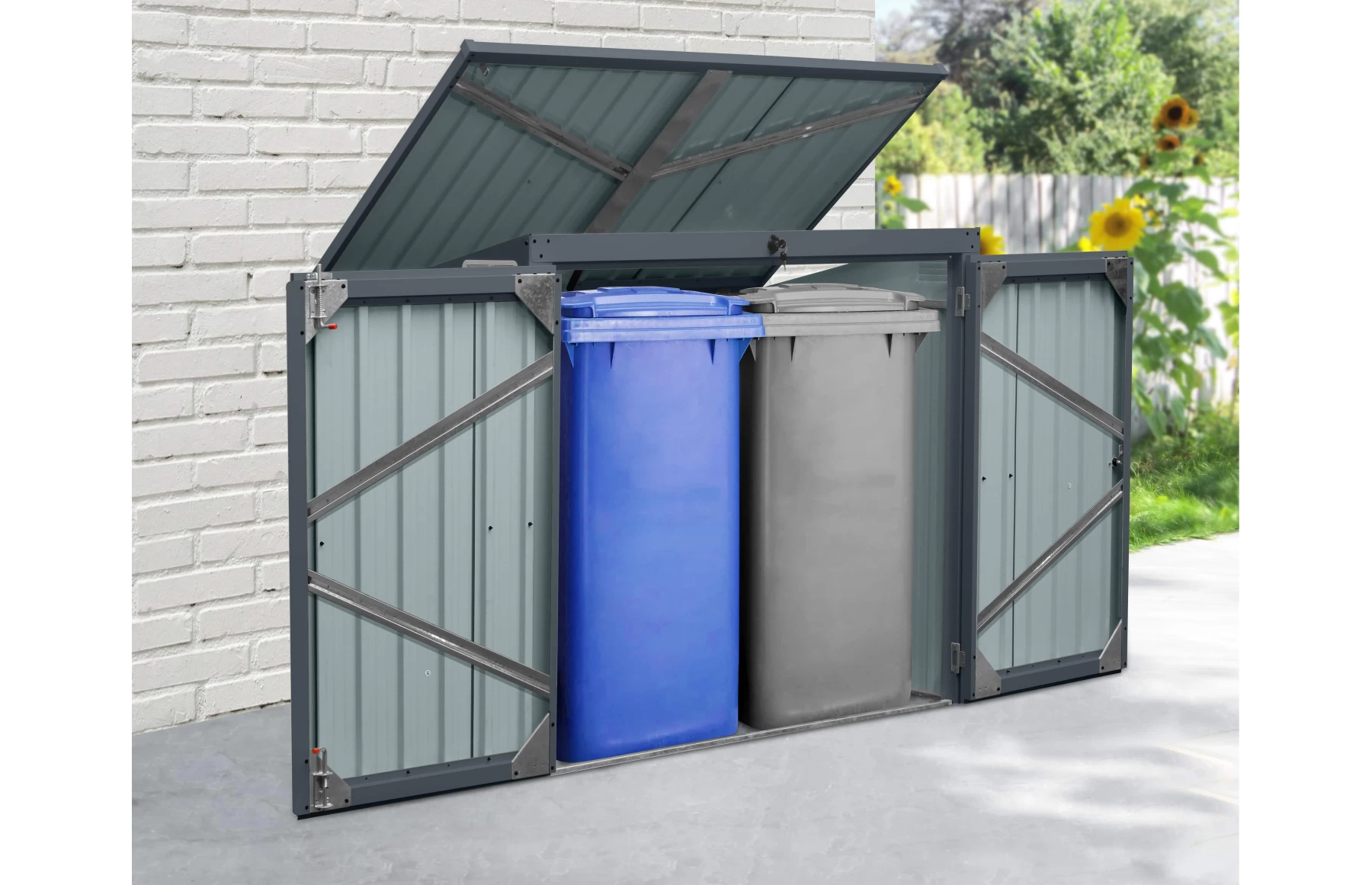 Magazie depozitare tomberoane gunoi Smartbin, depozitare pubela gunoi, Basic, Otel zincat