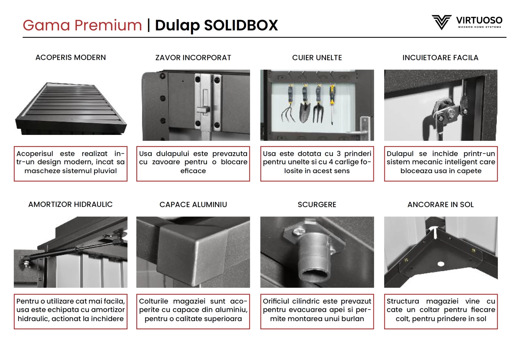 Magazie depozitare gradina SolidBox, casuta depozitare unelte, Premium, Otel zincat