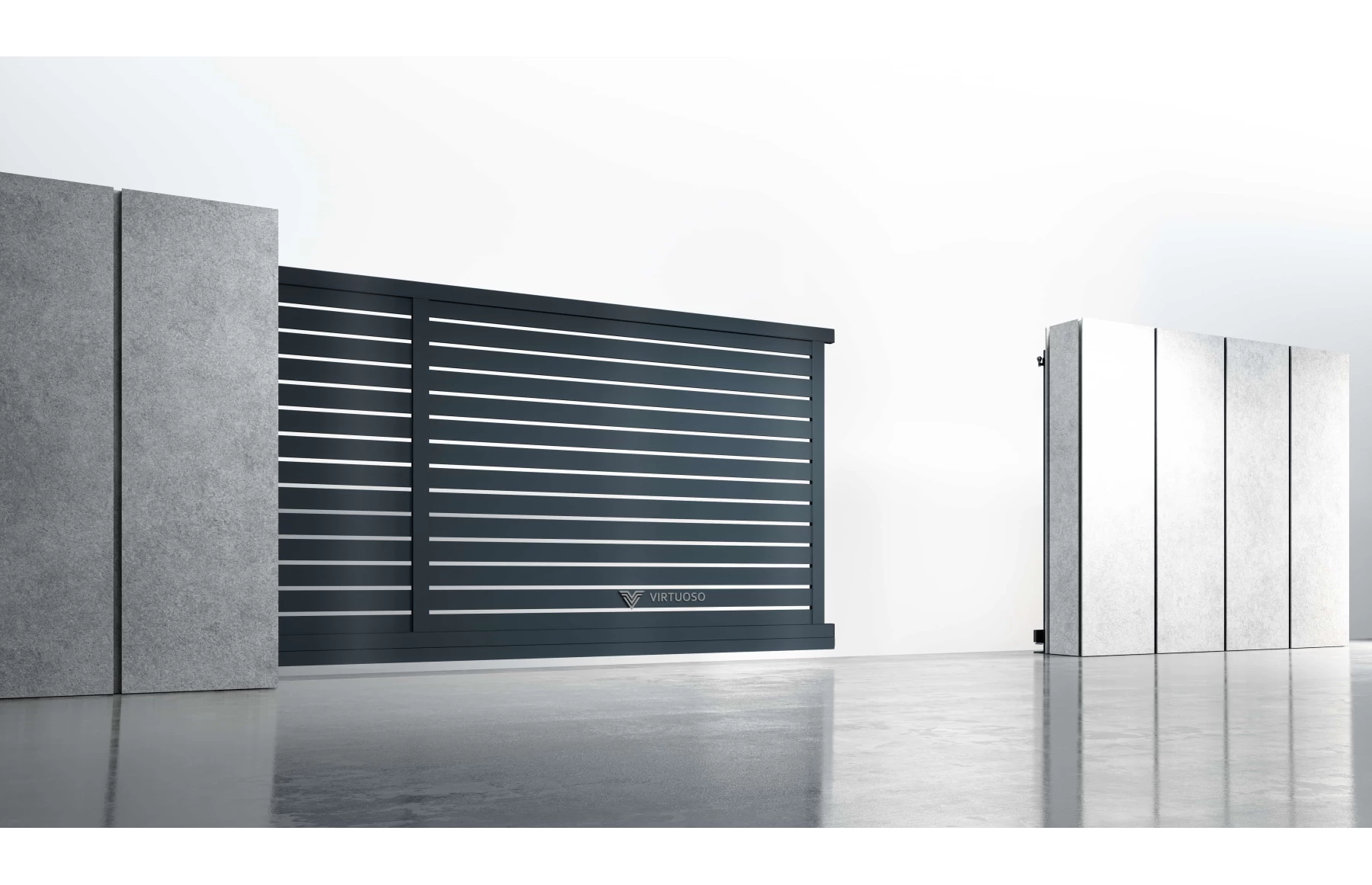 Poarta autoportanta metalica din aluminiu, poarta in consola, model Taurus