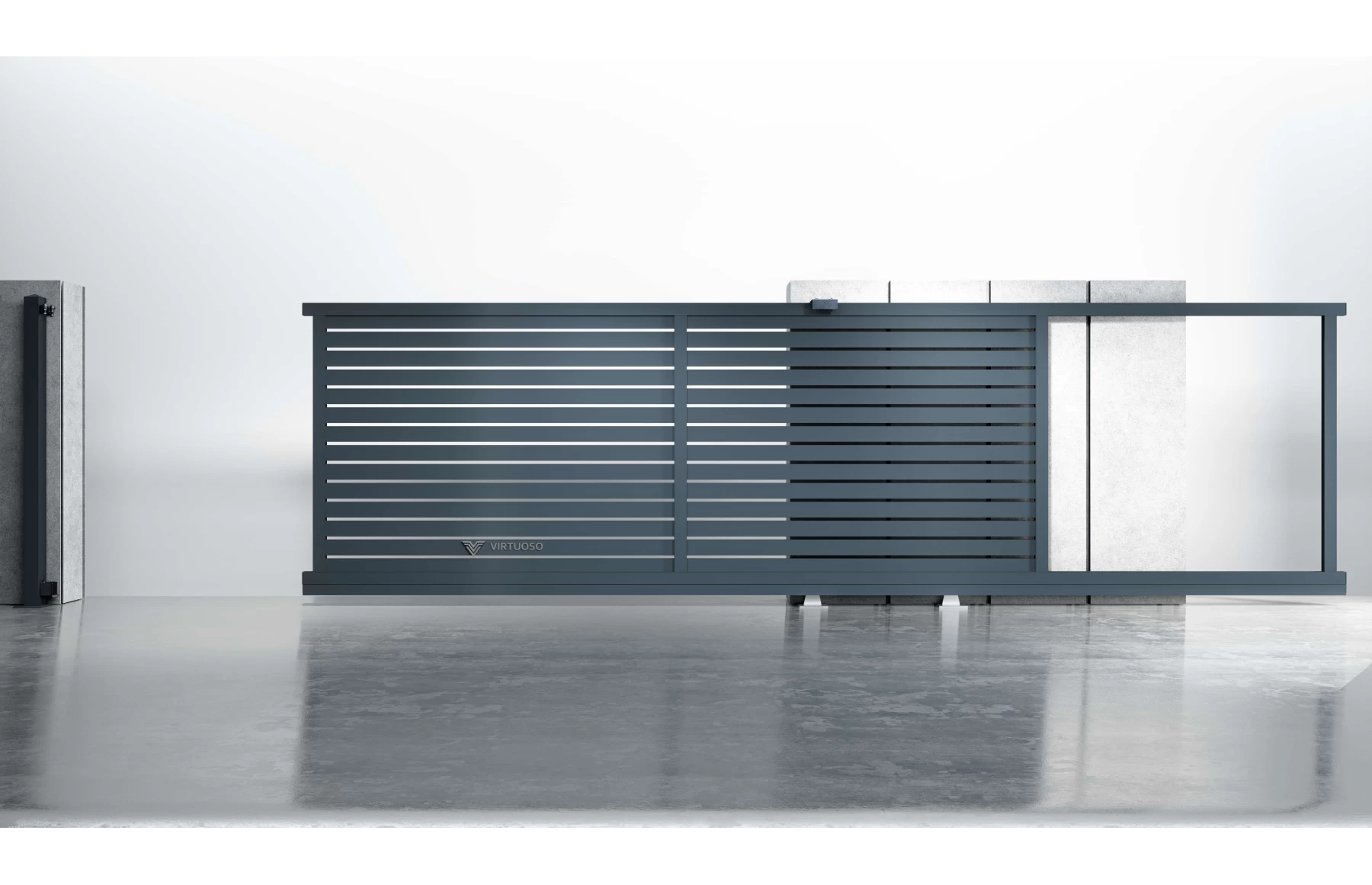 Poarta autoportanta metalica din aluminiu, poarta in consola, model Taurus