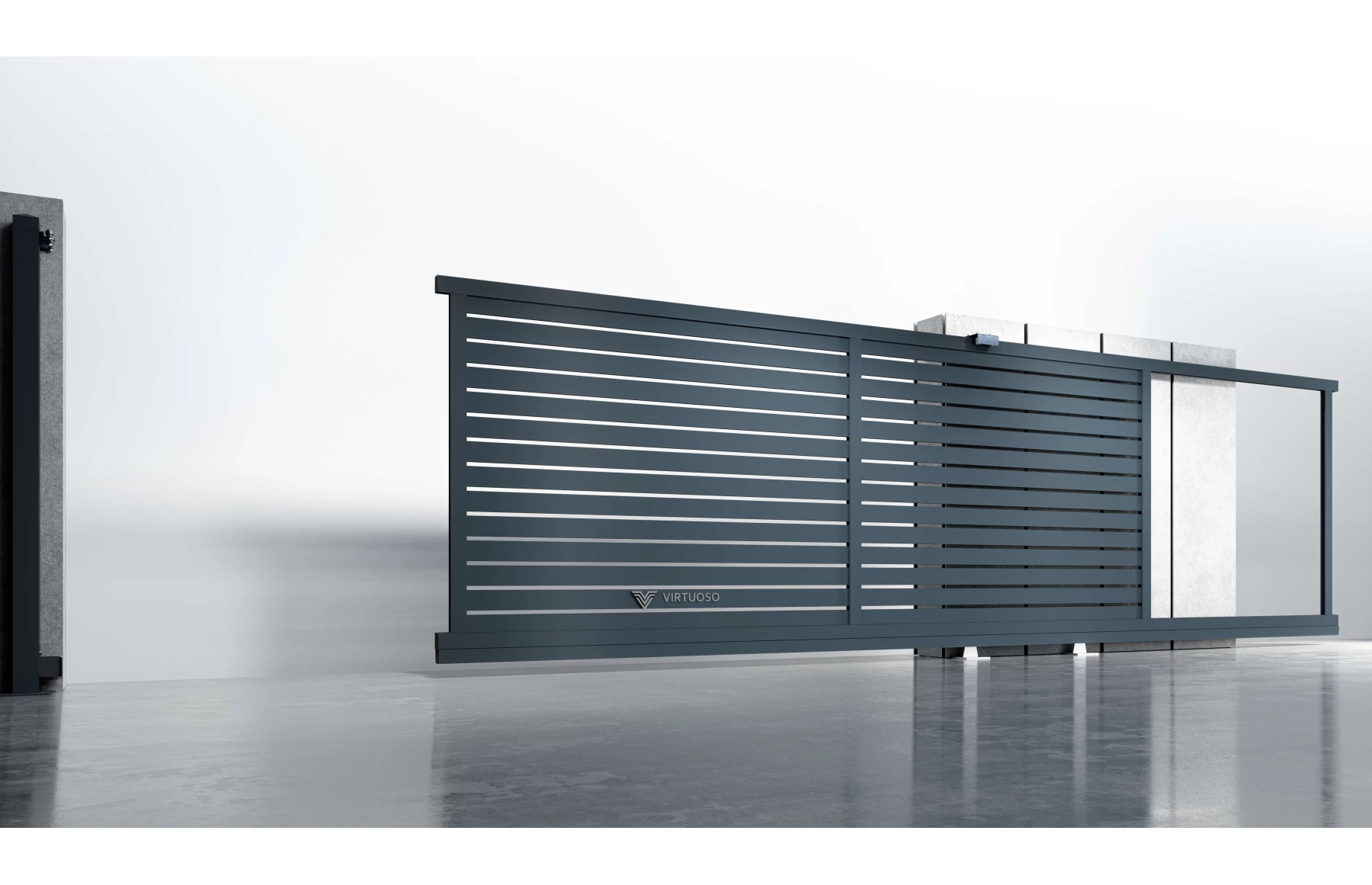 Poarta autoportanta metalica din aluminiu, poarta in consola, model Taurus