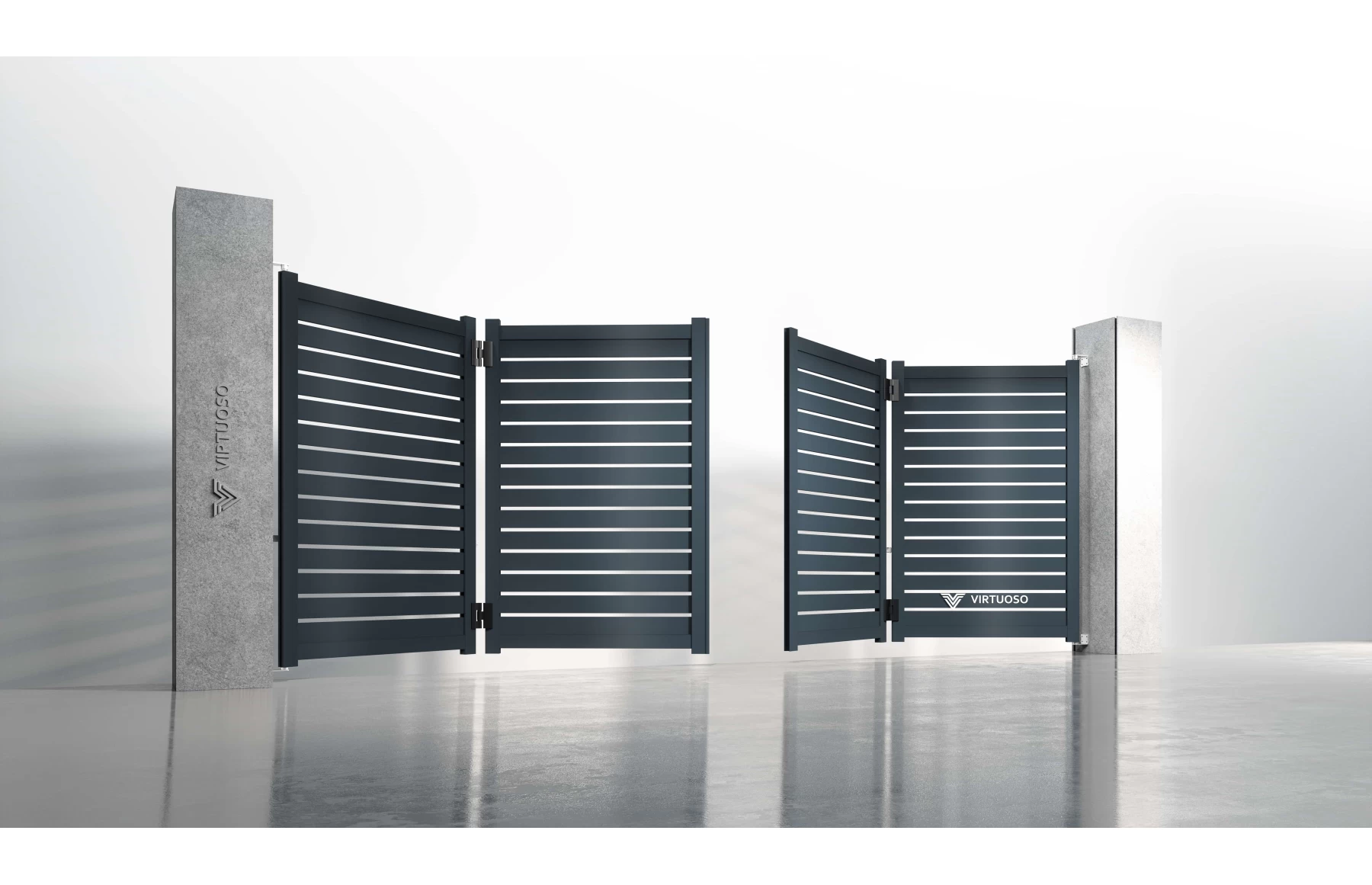 Poarta bi-fold articulata metalica din aluminiu, model Taurus