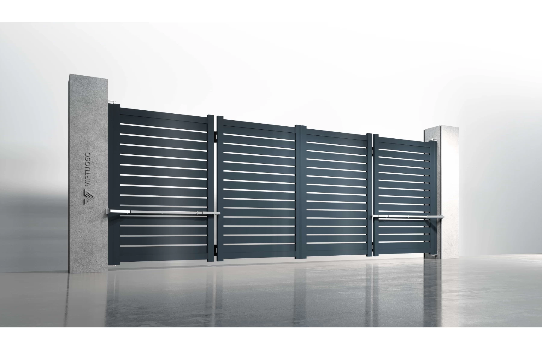 Poarta bi-fold articulata metalica din aluminiu, model Taurus