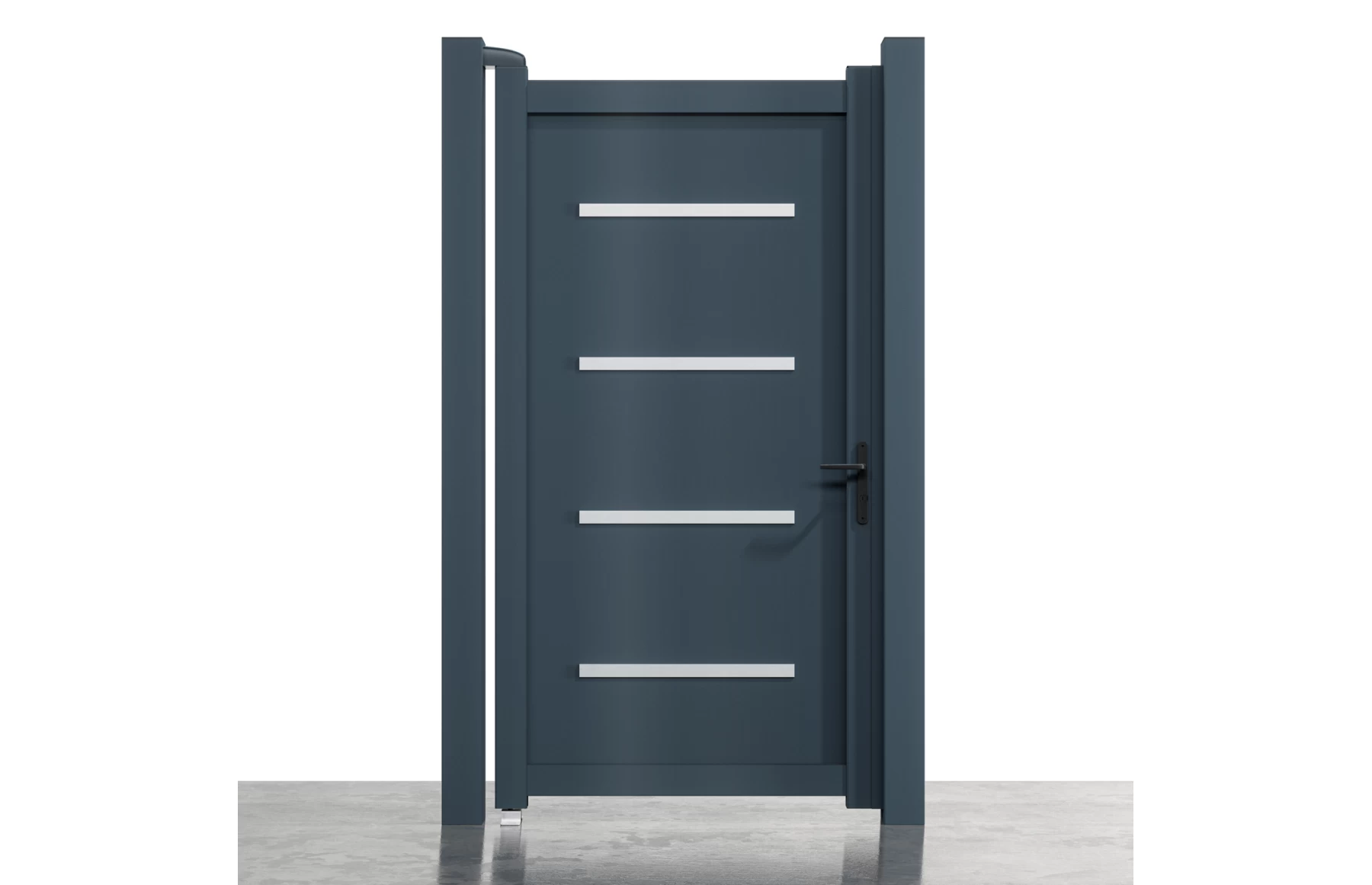 Poarta pietonala metalica din aluminiu 900x1800mm, prefabricata, gri antracit, model Thor