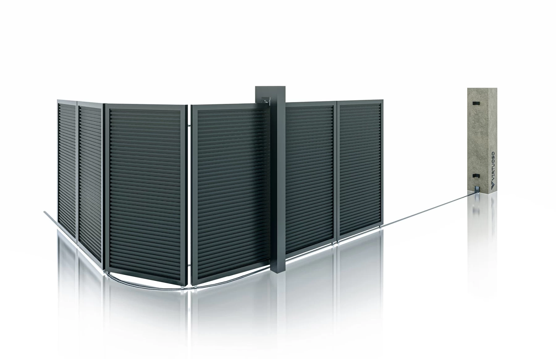 Poarta culisanta la 90 de grade, Tron, Aluminiu