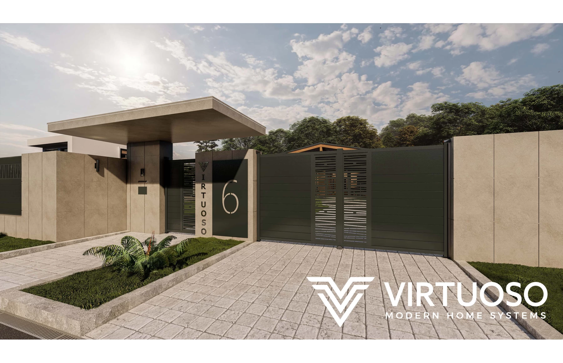 Gard metalic din aluminiu, model Poseidon, 2500x1800mm