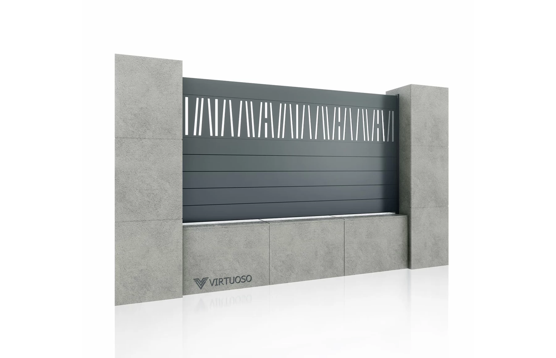 Gard metalic din aluminiu, model Poseidon, 2500x1800mm