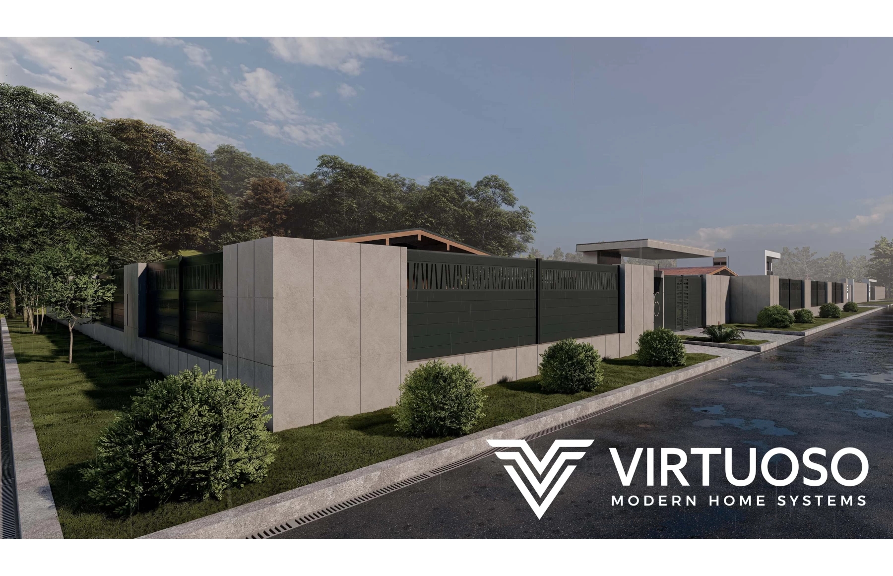 Gard metalic din aluminiu, model Poseidon, 2000x1800mm