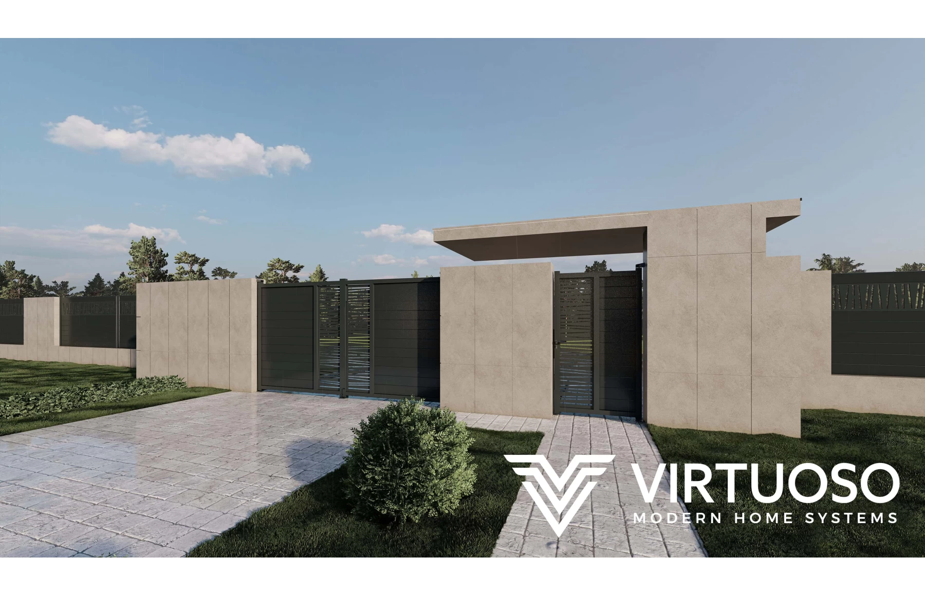 Gard metalic din aluminiu, model Poseidon, 1500x2500mm