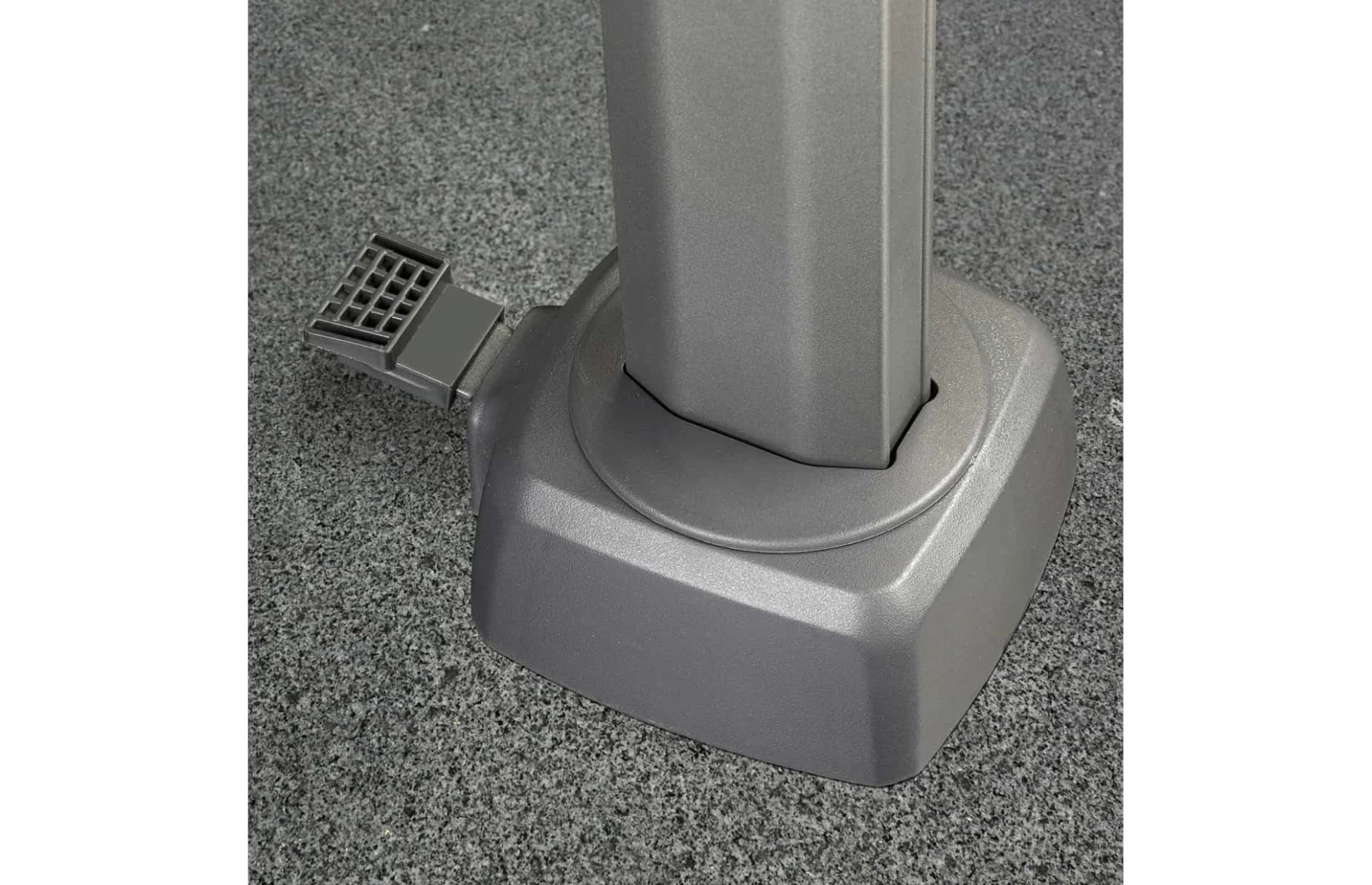 Umbrela de soare 3x3m pentru terasa si gradina, aluminiu, pliabila,cu iluminare LED, culoare kaki, include suport de plastic