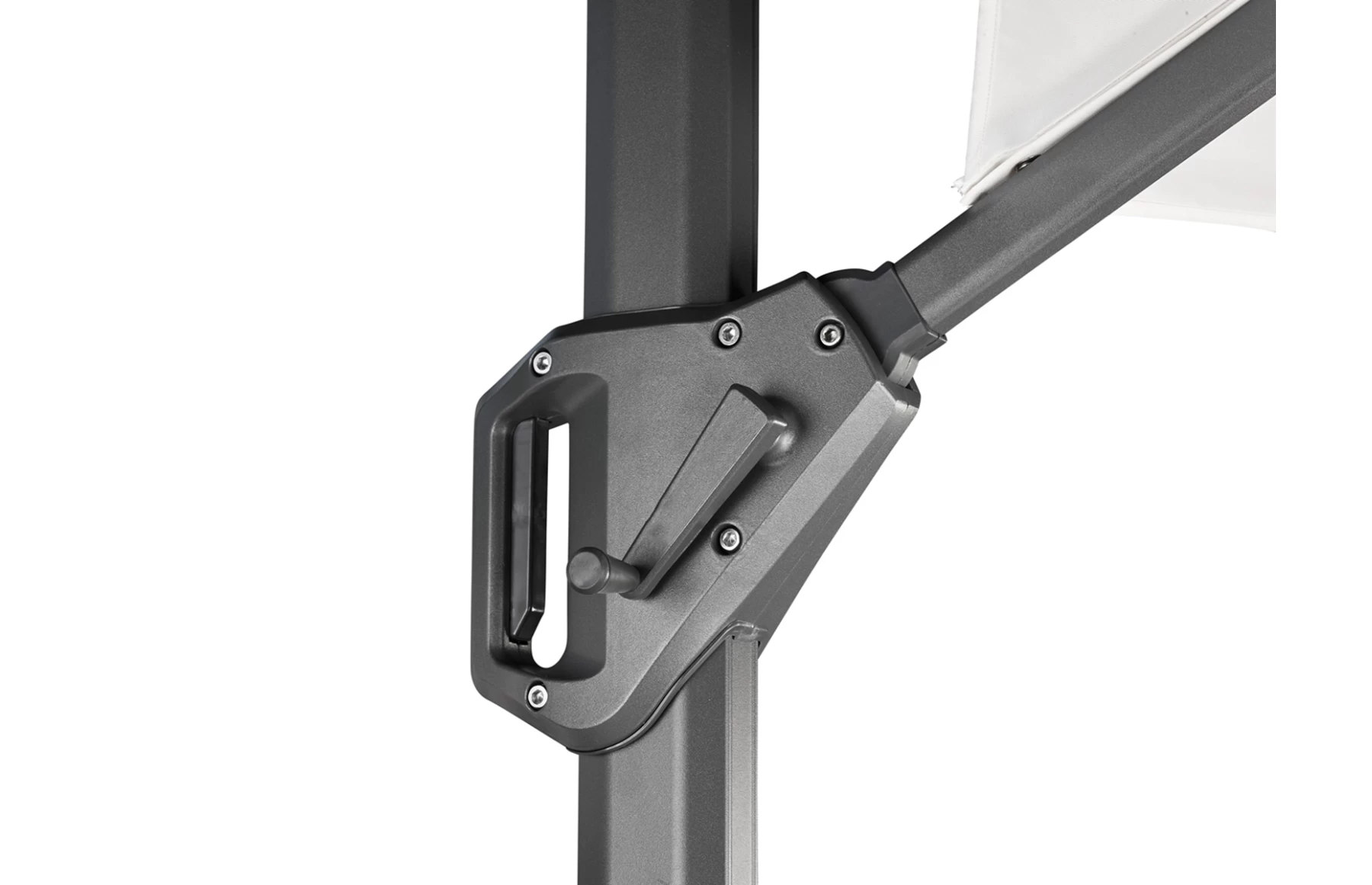 Umbrela de soare 3x3m pentru terasa si gradina, aluminiu, pliabila,cu iluminare LED, culoare kaki, include suport de plastic