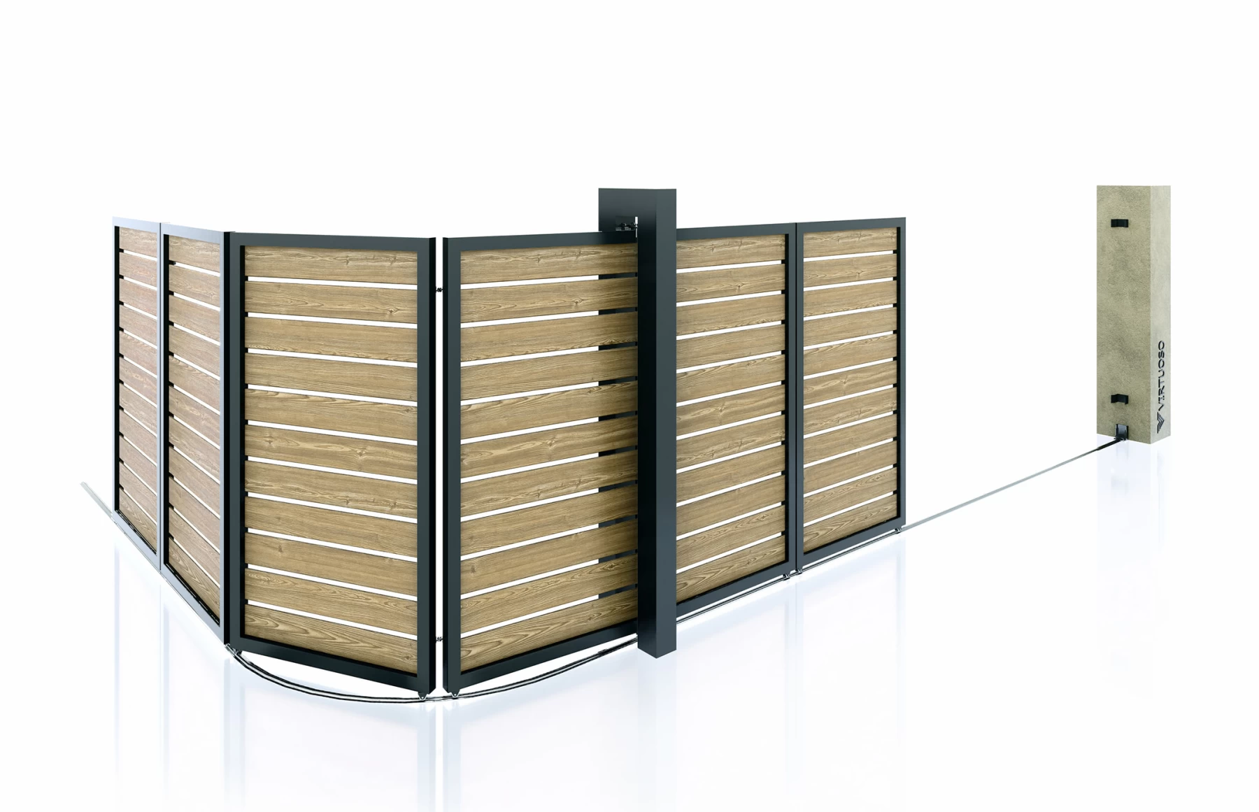 Poarta culisanta la 90 de grade, Ares, WPC, Light Wood