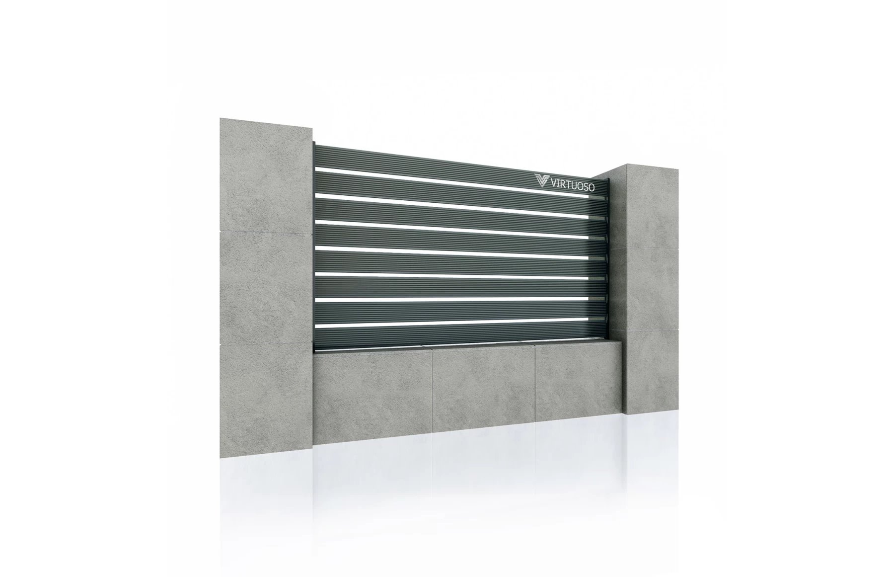 Gard WPC Cu Placaj Ares Aluminiu, Hard Strips