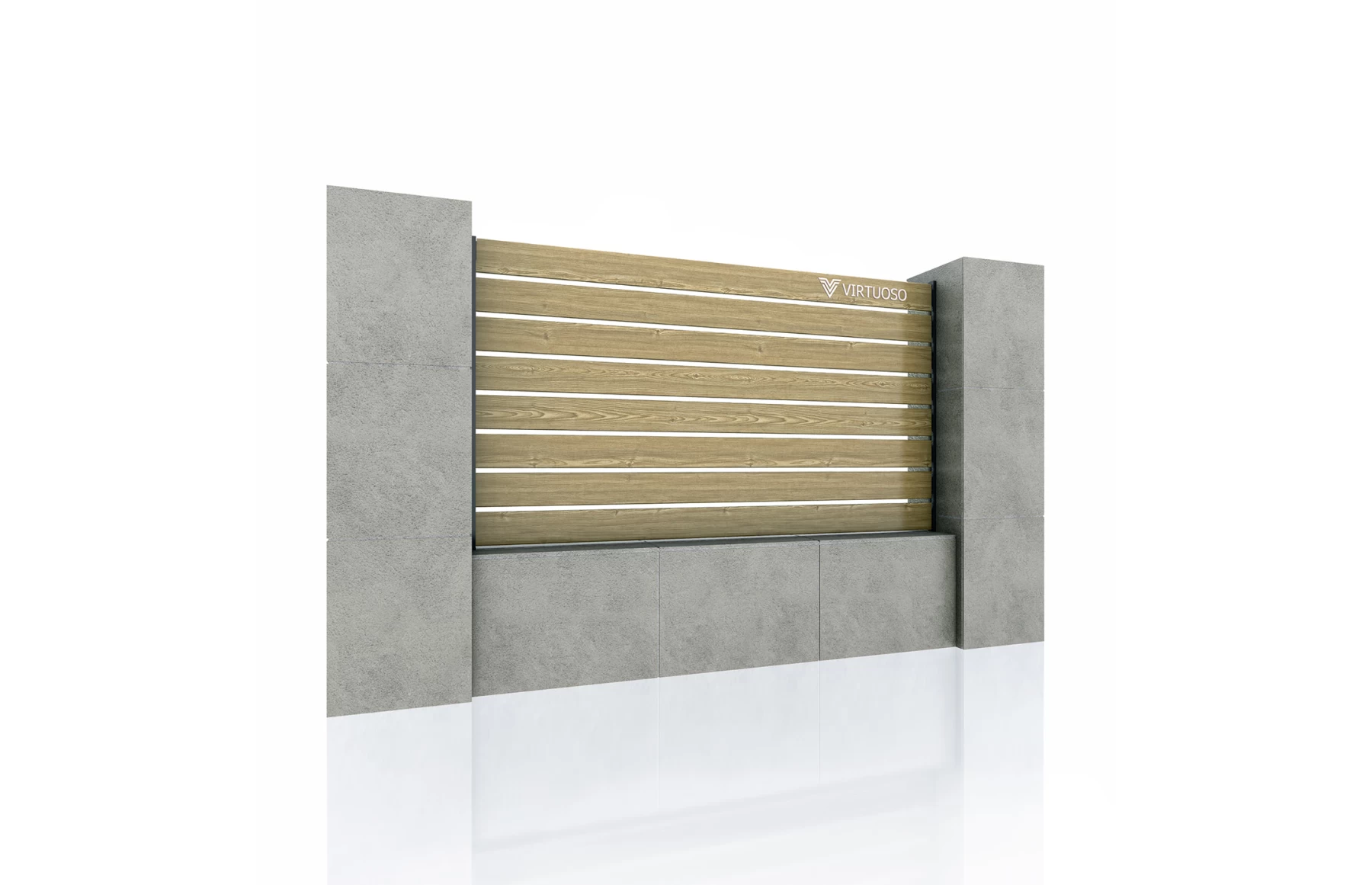 Gard WPC Cu Placaj Ares Aluminiu, Light Wood