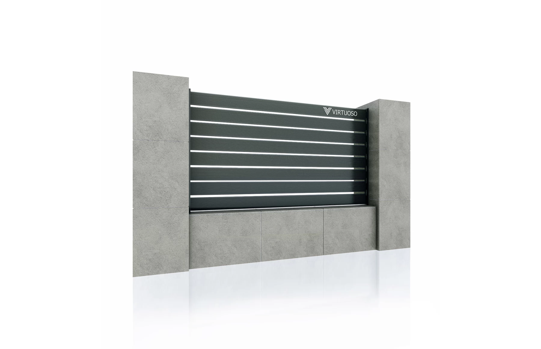 Gard WPC Cu Placaj Ares Aluminiu, Soft Strips