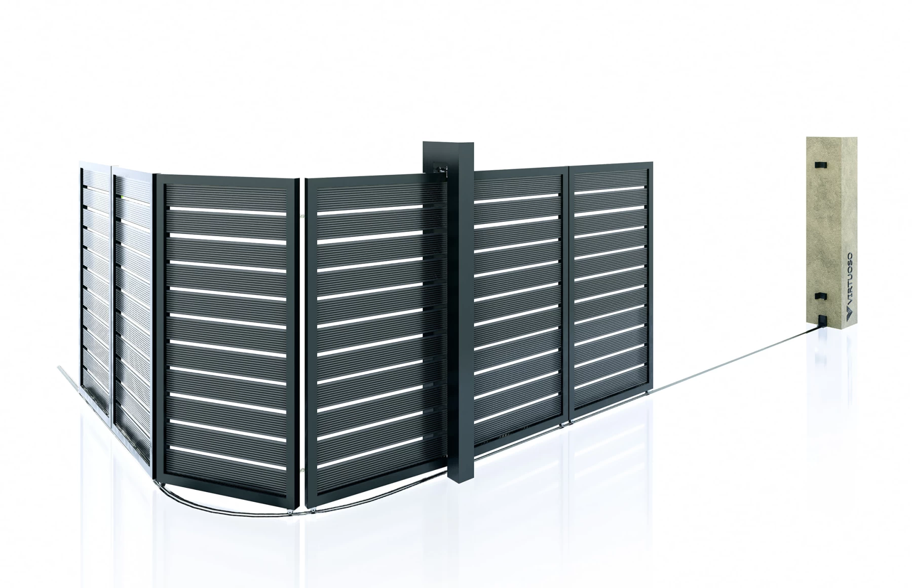 Poarta culisanta la 90 de grade, Ares, WPC, Hard Strips