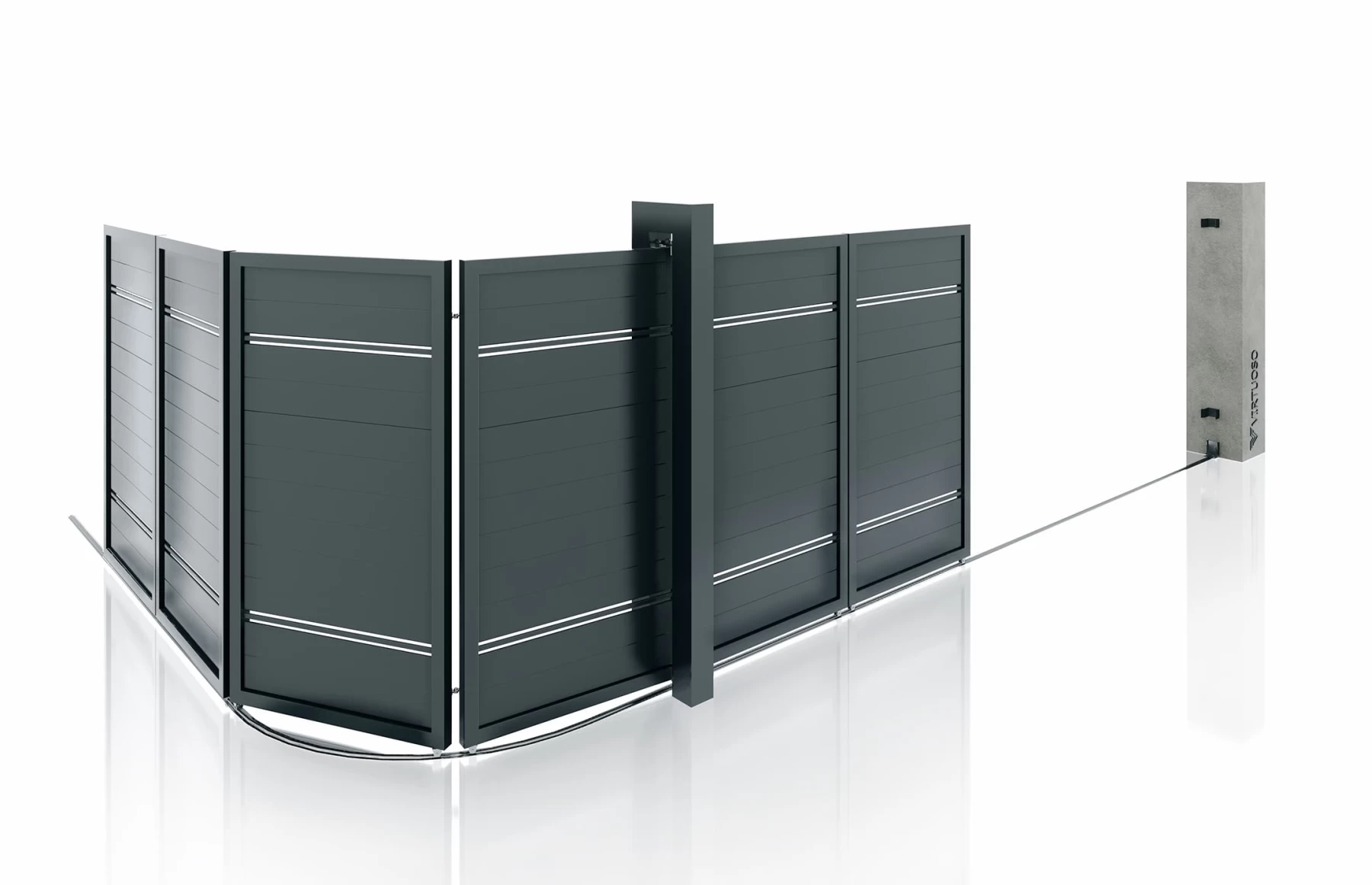 Poarta culisanta la 90 de grade, Hercule, Aluminiu