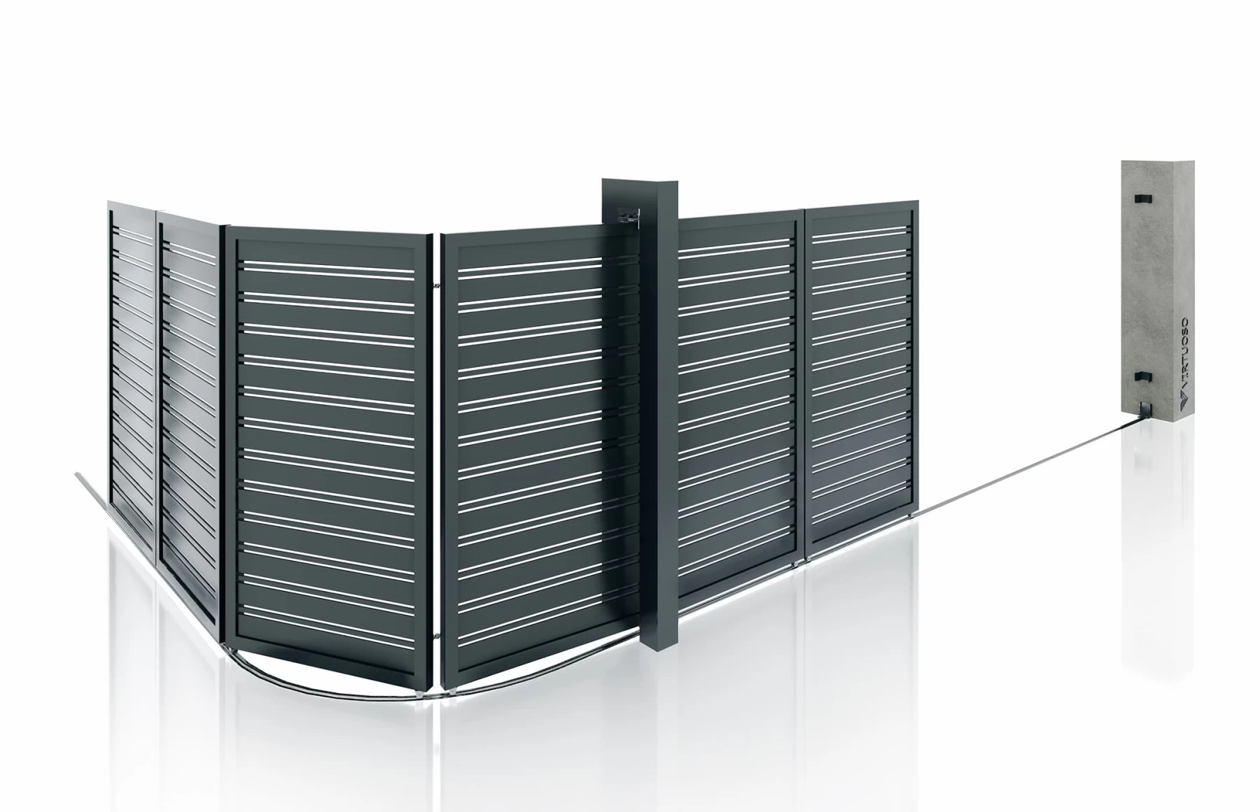 Poarta culisanta la 90 de grade, Perseus, Aluminiu