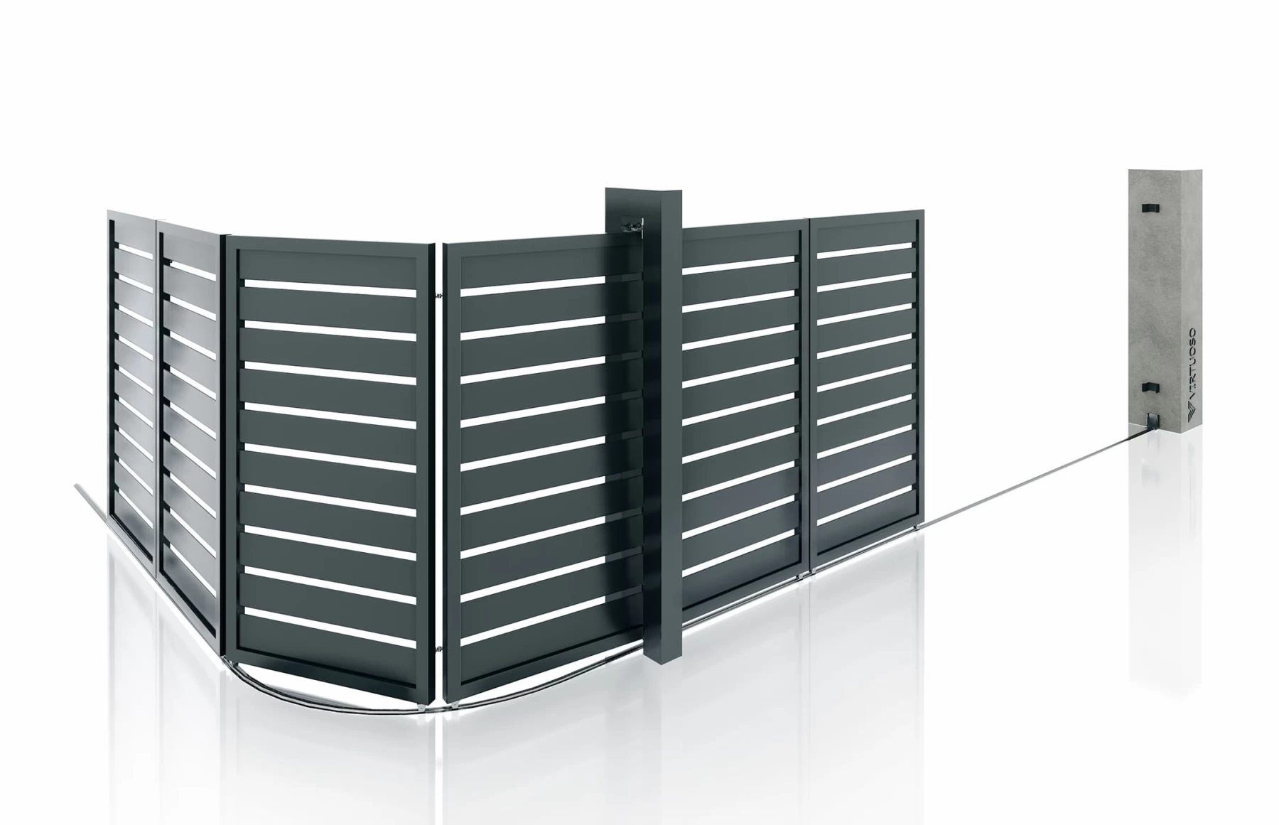 Poarta culisanta la 90 de grade, Atlas, Aluminiu