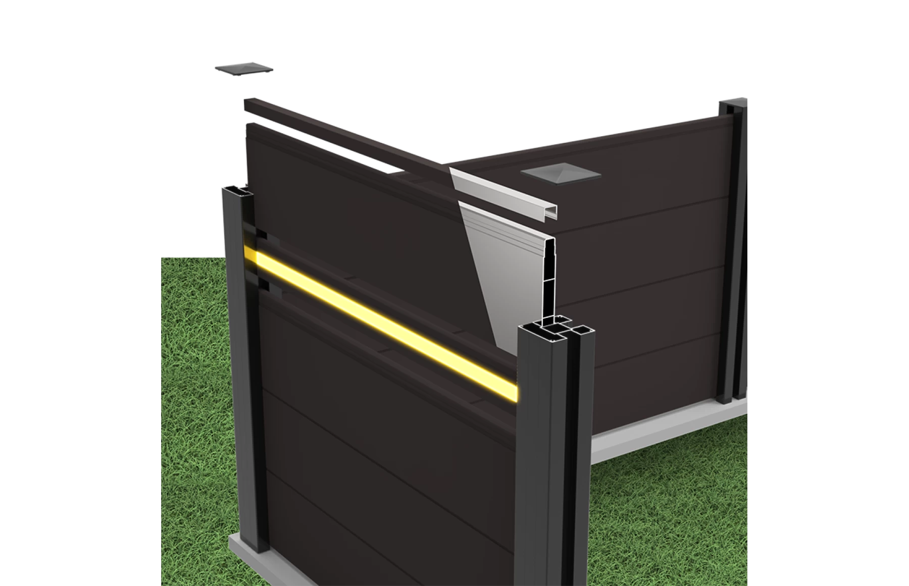 Gard cu LED Bacus Aluminiu