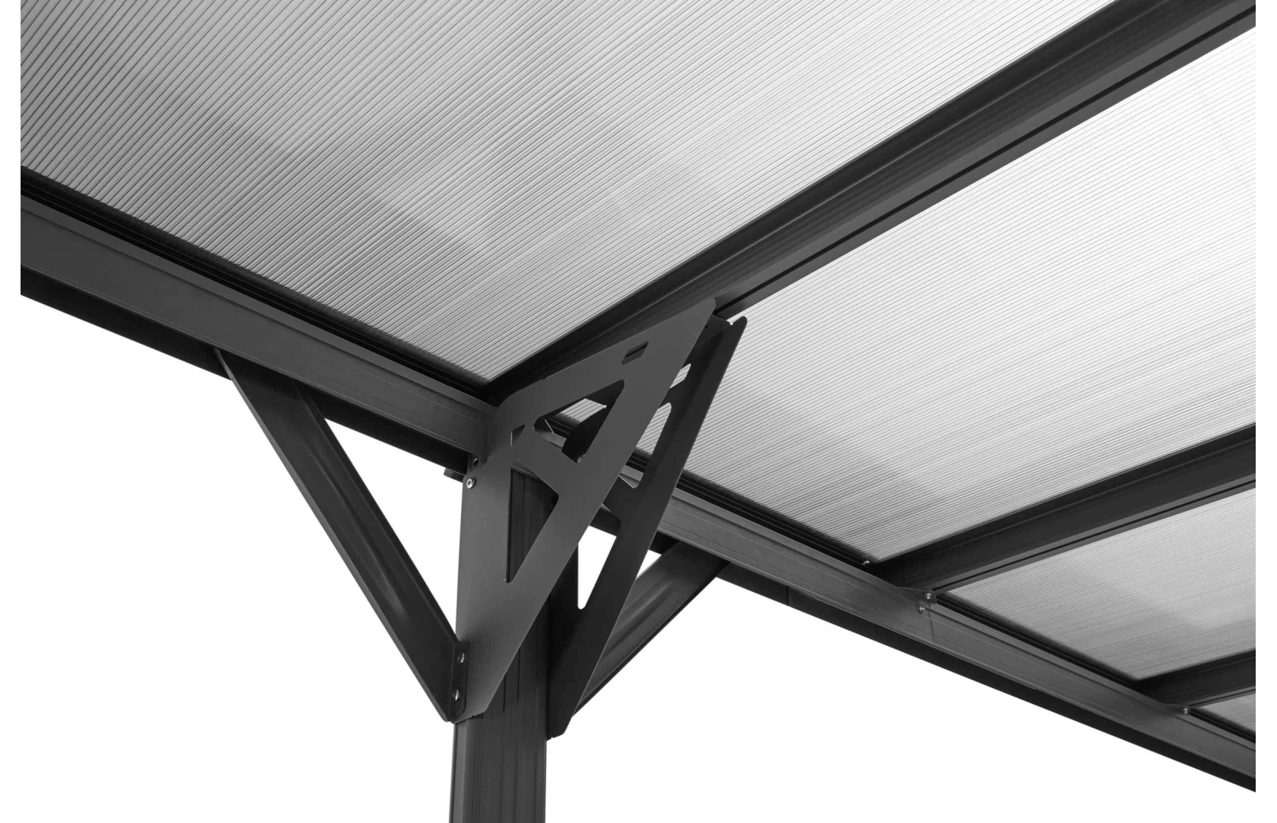 Copertina auto ALFA din aluminiu cu policarbonat, carport, 3050 x 5030 mm, Gri antracit RAL 7016