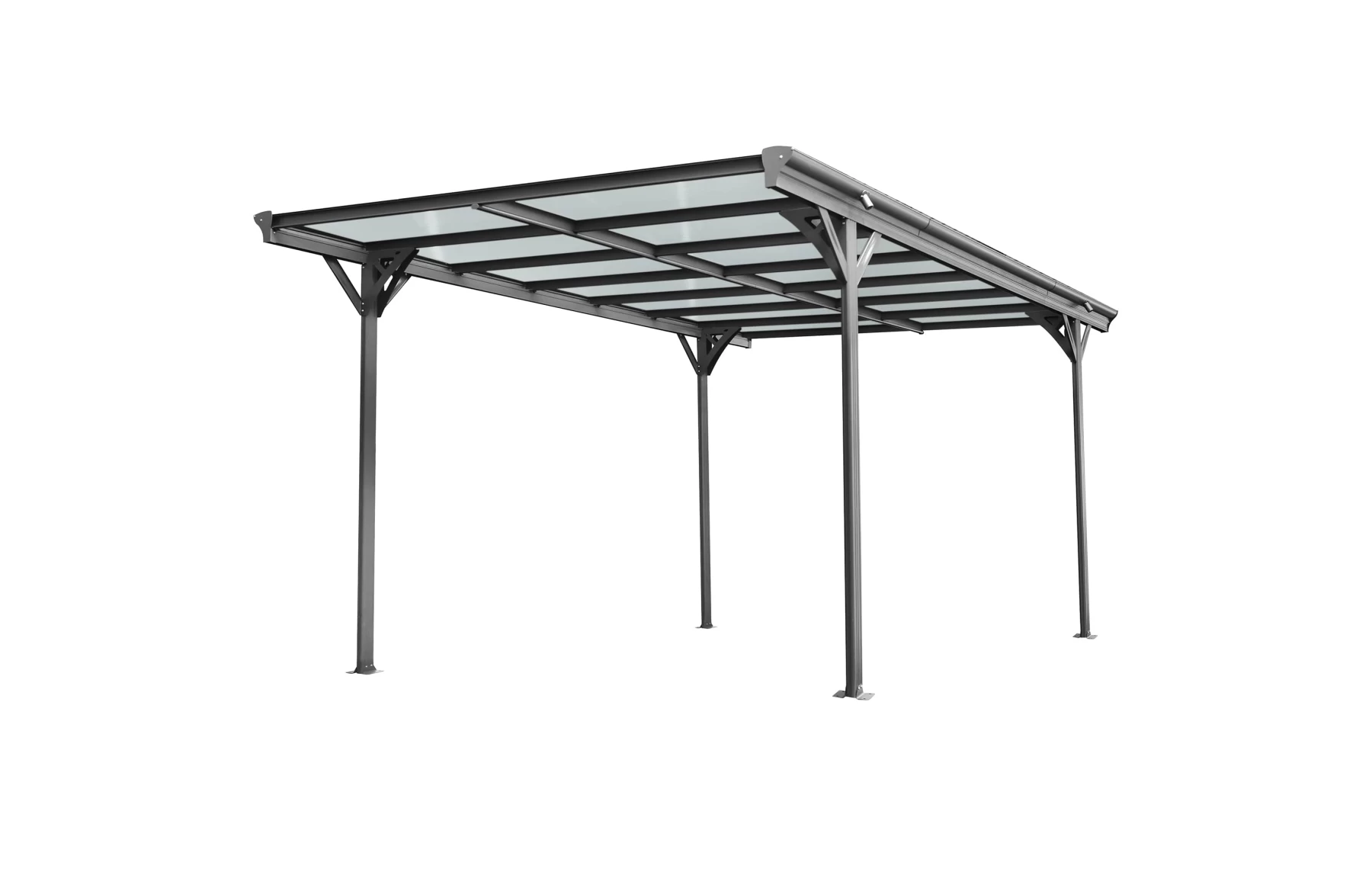 Copertina auto ALFA din aluminiu cu policarbonat, carport, 3050 x 5030 mm, Gri antracit RAL 7016
