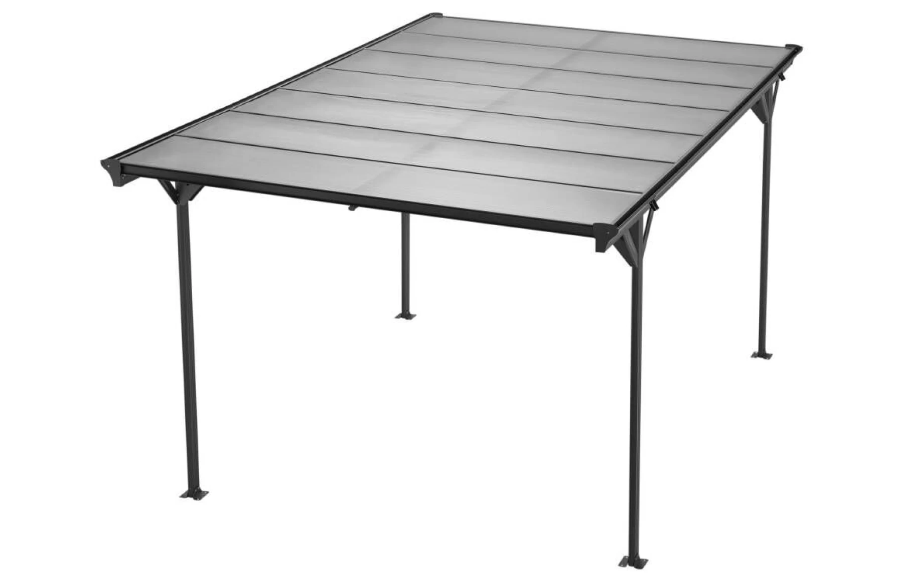 Copertina auto ALFA din aluminiu cu policarbonat, carport, 3050 x 5030 mm, Gri antracit RAL 7016