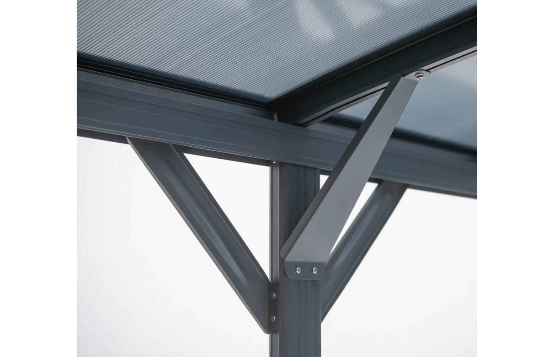 Copertina auto OMEGA din aluminiu cu policarbonat, carport, 3000 x 5050 mm, Gri antracit RAL 7016