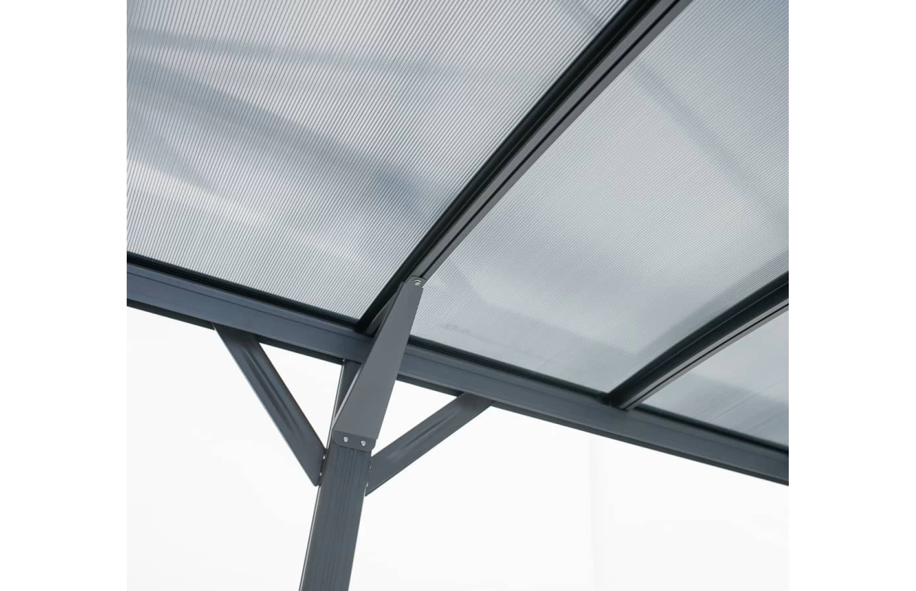 Copertina auto OMEGA din aluminiu cu policarbonat, carport, 3000 x 5050 mm, Gri antracit RAL 7016