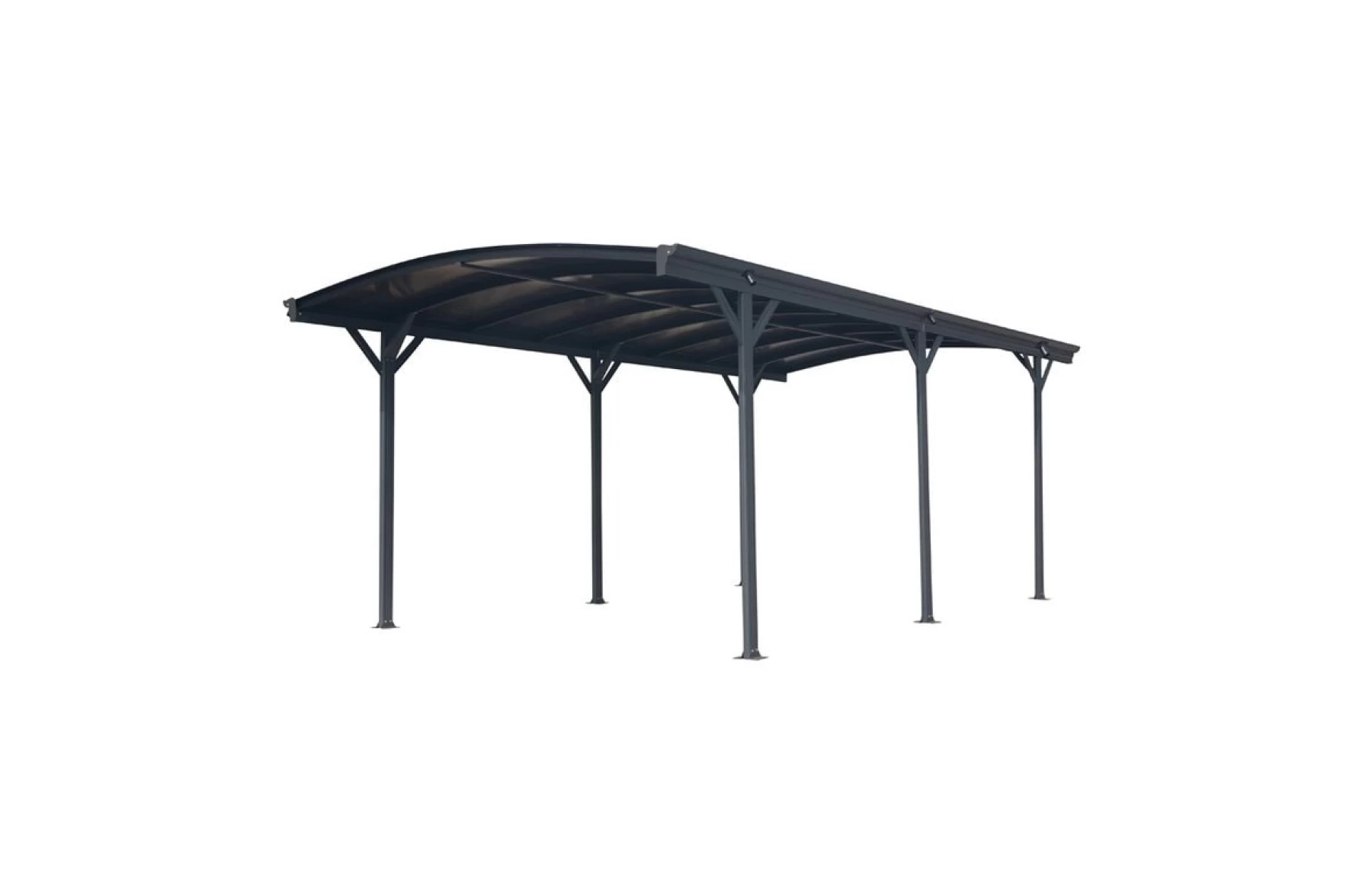 Copertina auto OMEGA din aluminiu cu policarbonat, carport, 3000 x 5050 mm, Gri antracit RAL 7016