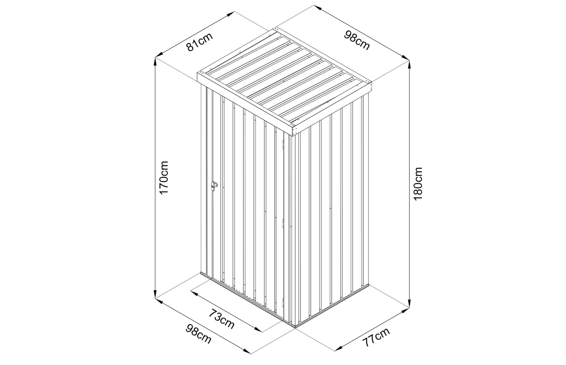 Magazie dulap depozitare gradina GoodBox Small, casuta depozitare unelte, Basic, Otel zincat