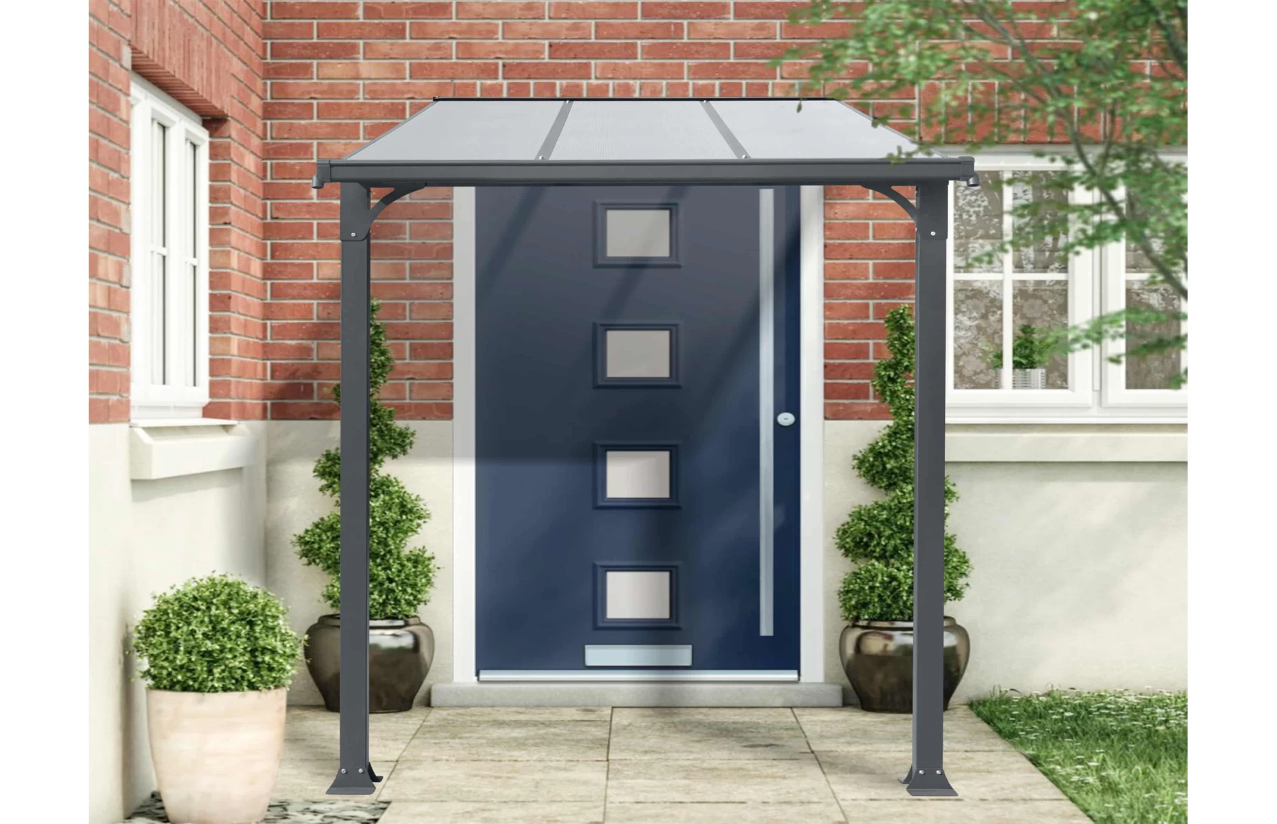 Copertina tip pergola pavilion din aluminiu STRONG, Dimensiune  1500 x 2190mm, Culoare policarbonat: Transparent