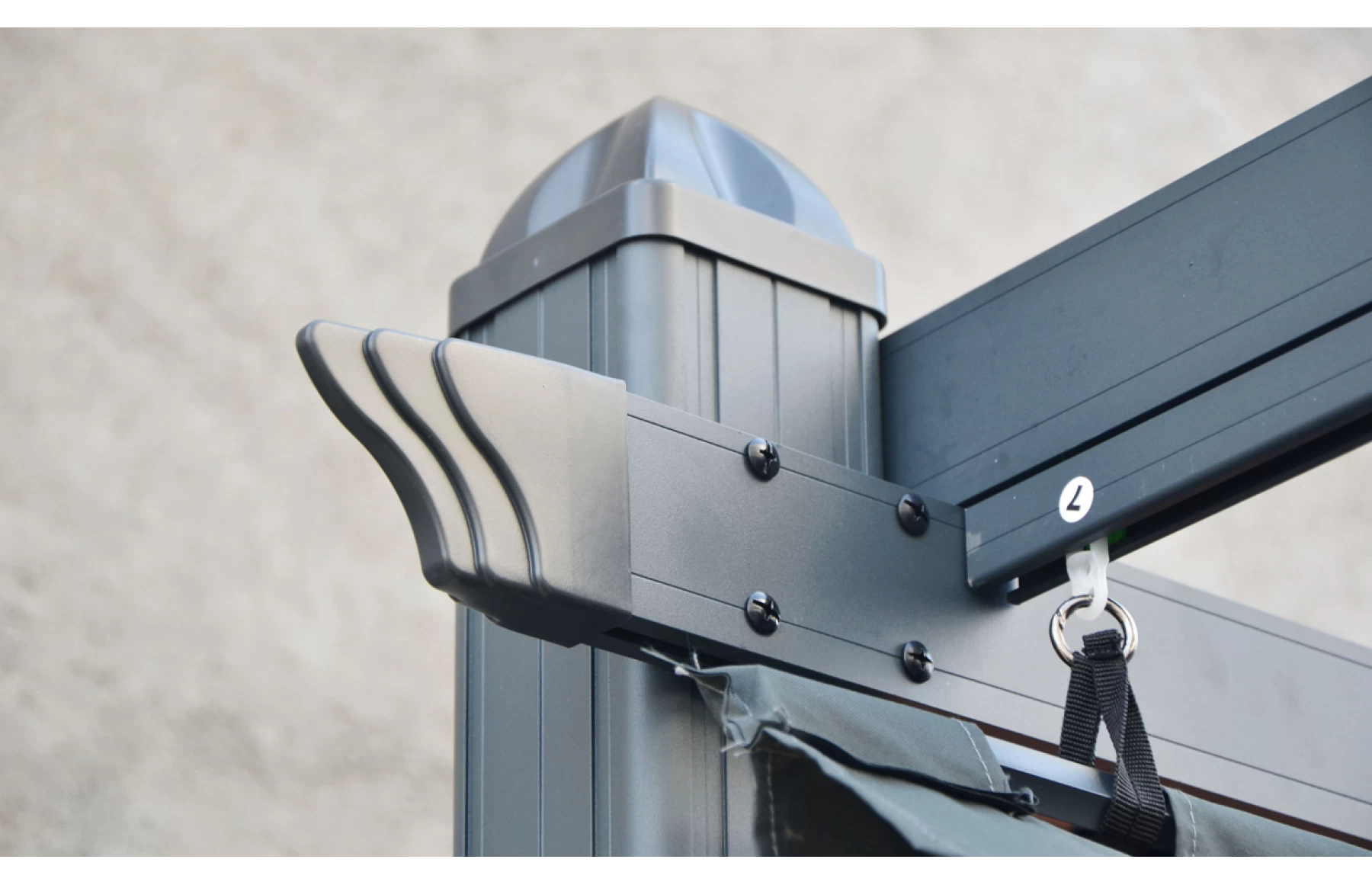 Pergola SKY tip pavilion foisor, din aluminiu si acoperis textil, 3 x 4 metri, Gri antracit RAL 7016