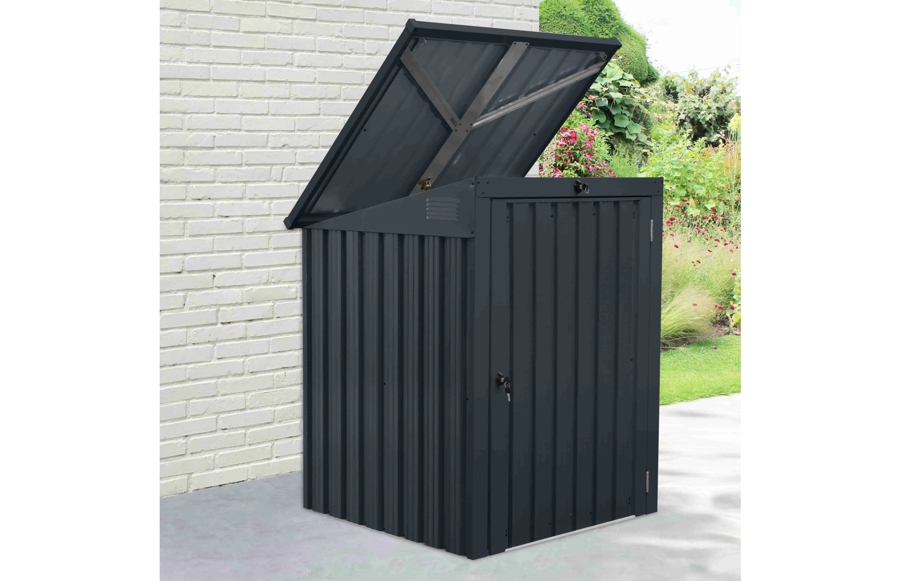 Magazie depozitare tomberoane gunoi Smartbin Single, depozitare pubela gunoi, Basic, Otel zincat